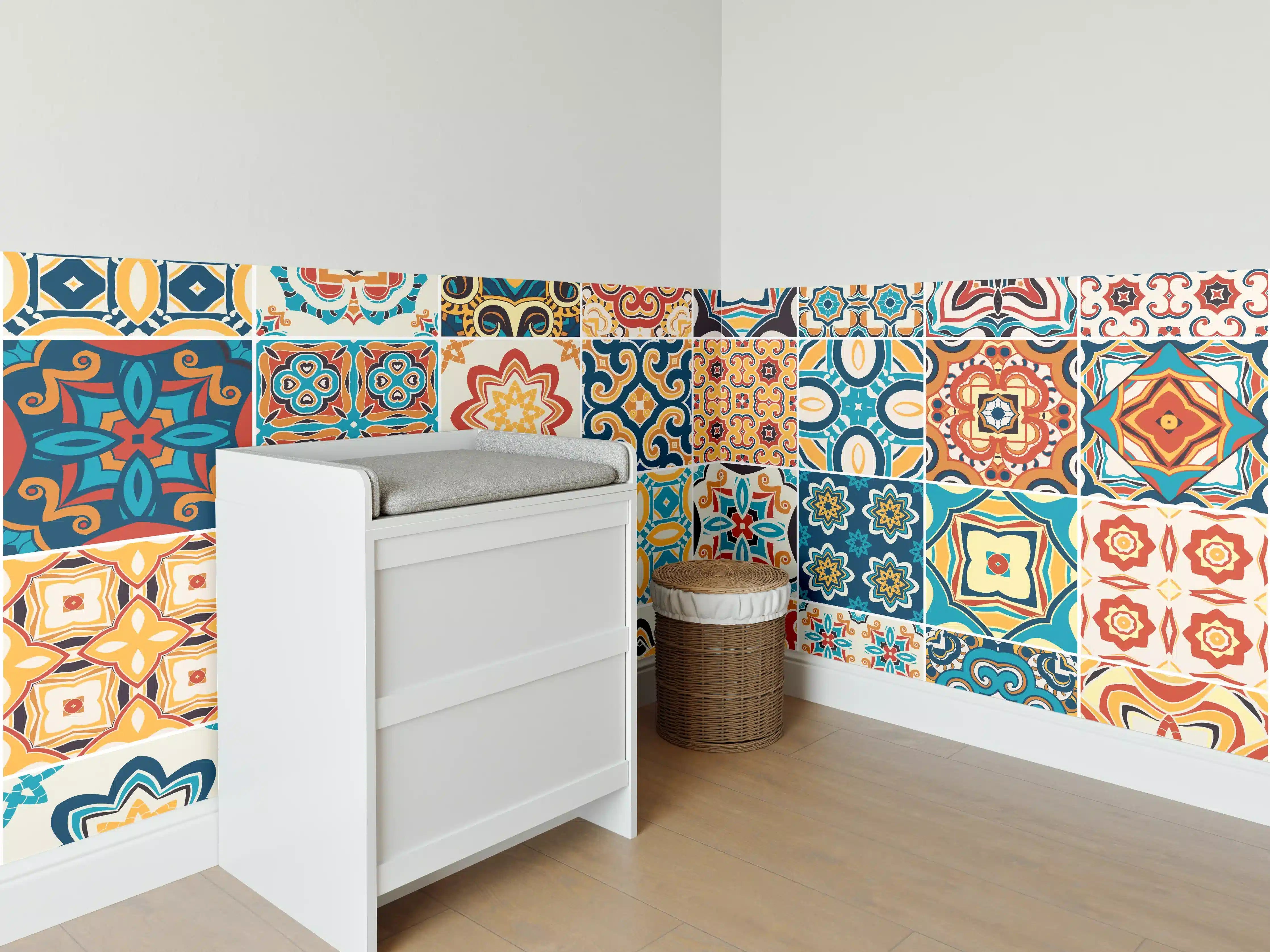 Babyzimmer Wandgestaltung - Moderne Mosaikmuster