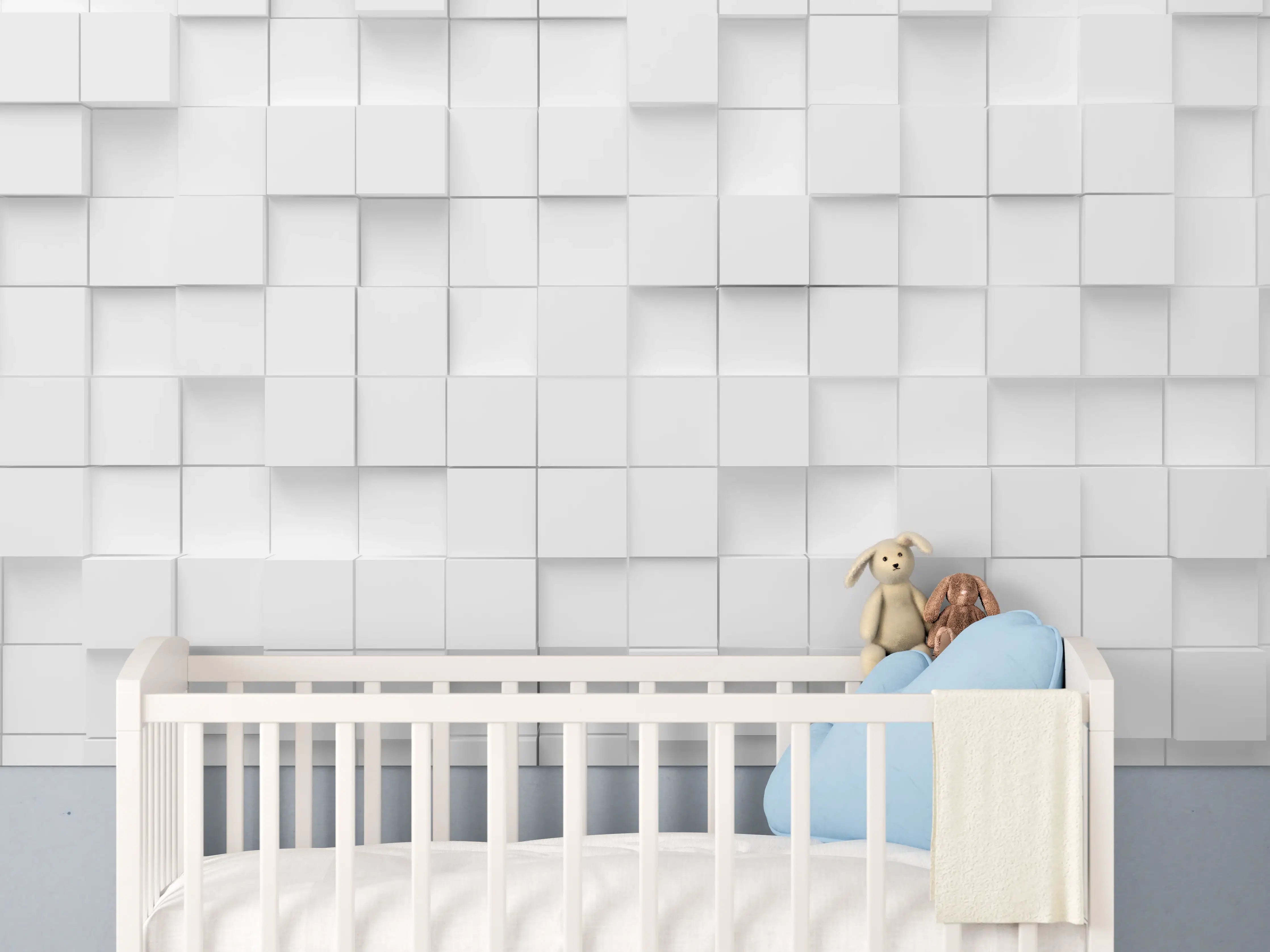 Babyzimmer Wandgestaltung - Moderne Vierecks Textur