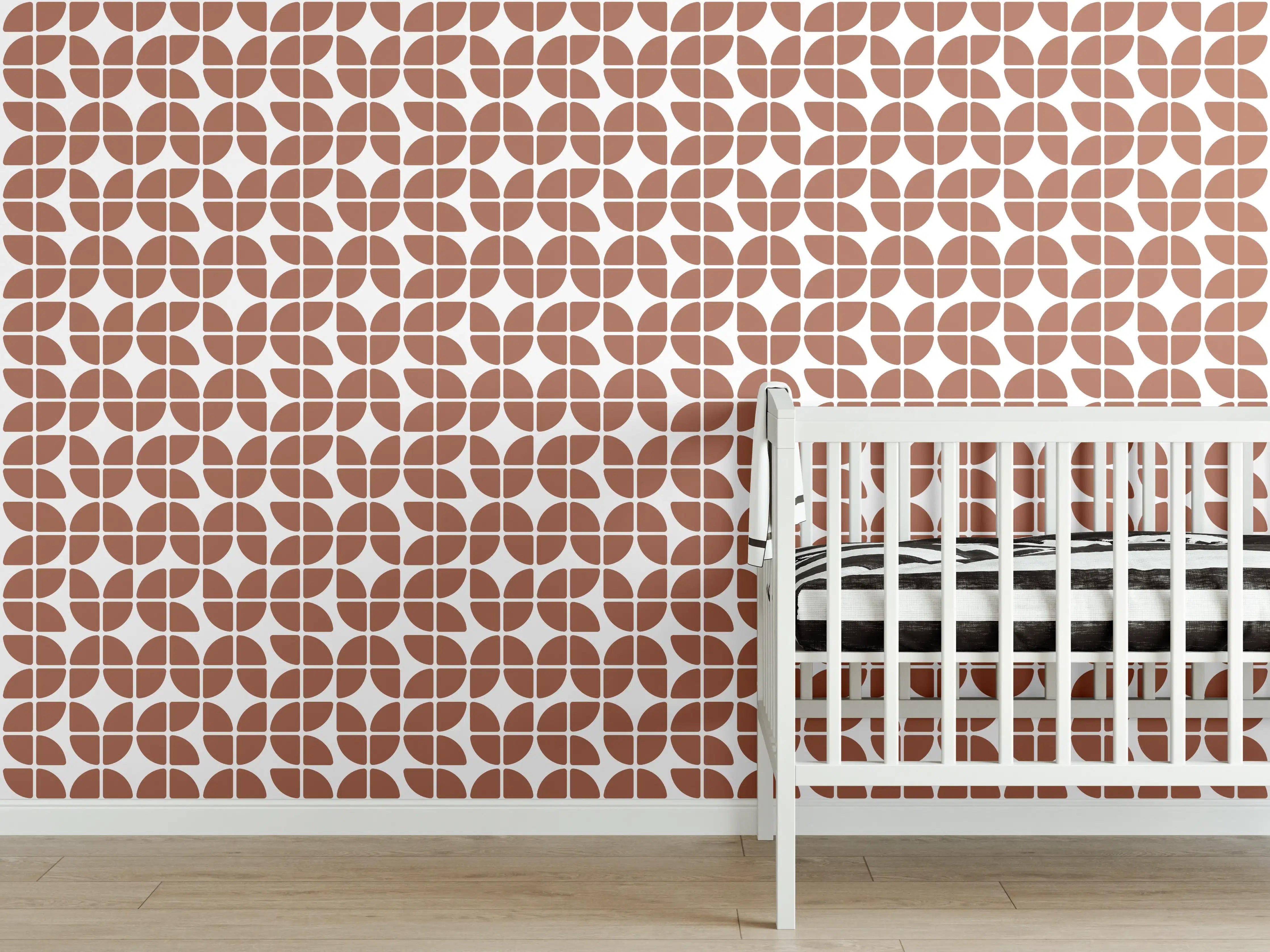 Babyzimmer Wandgestaltung - Moderne braune geometrische Kachelmuster