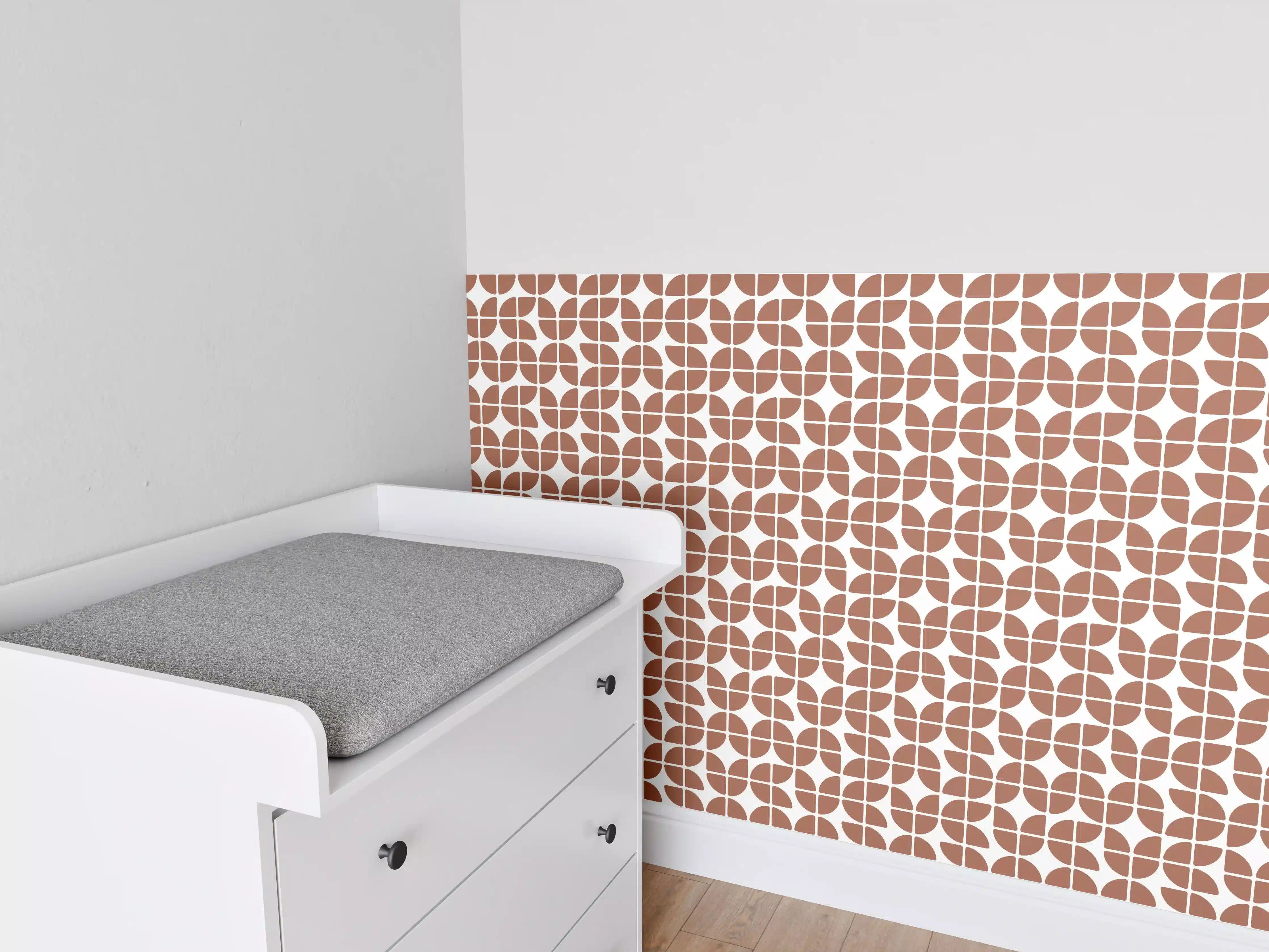 Babyzimmer Wandgestaltung - Moderne braune geometrische Kachelmuster