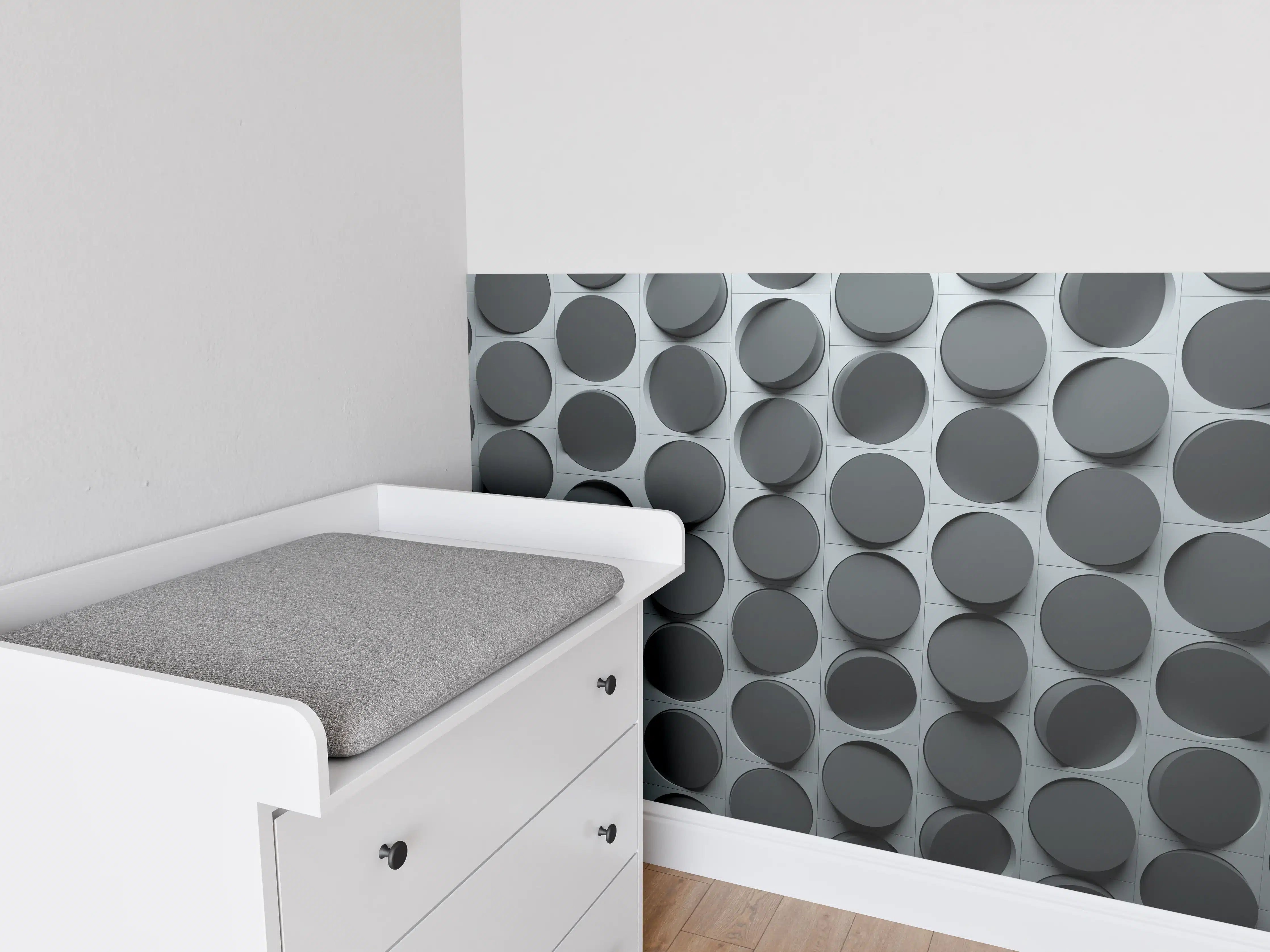 Babyzimmer Wandgestaltung - Moderne dunkle Ziegelwand mit strukturiertem Muster