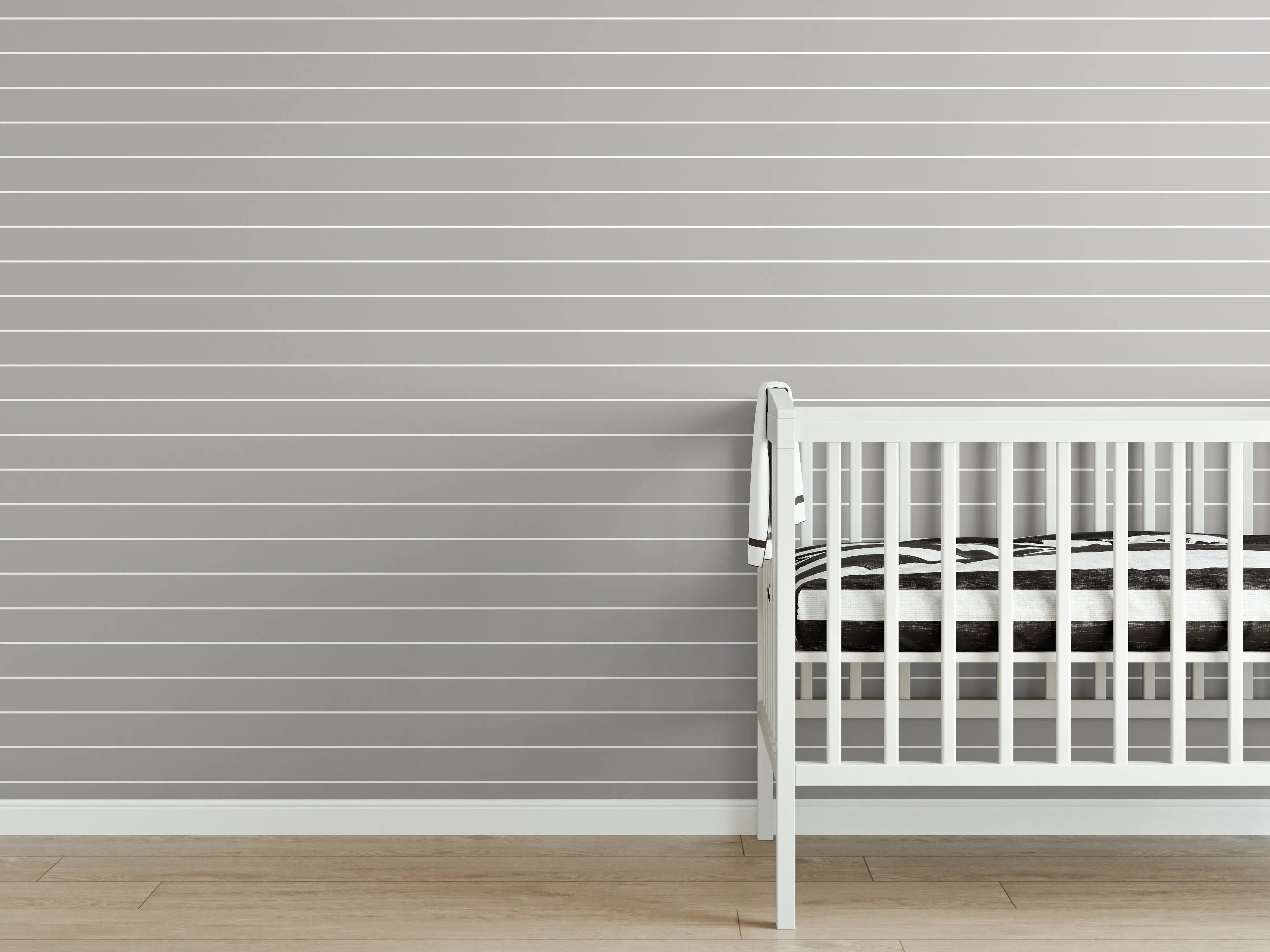 Babyzimmer Wandgestaltung - Moderne graue Linien-Textur