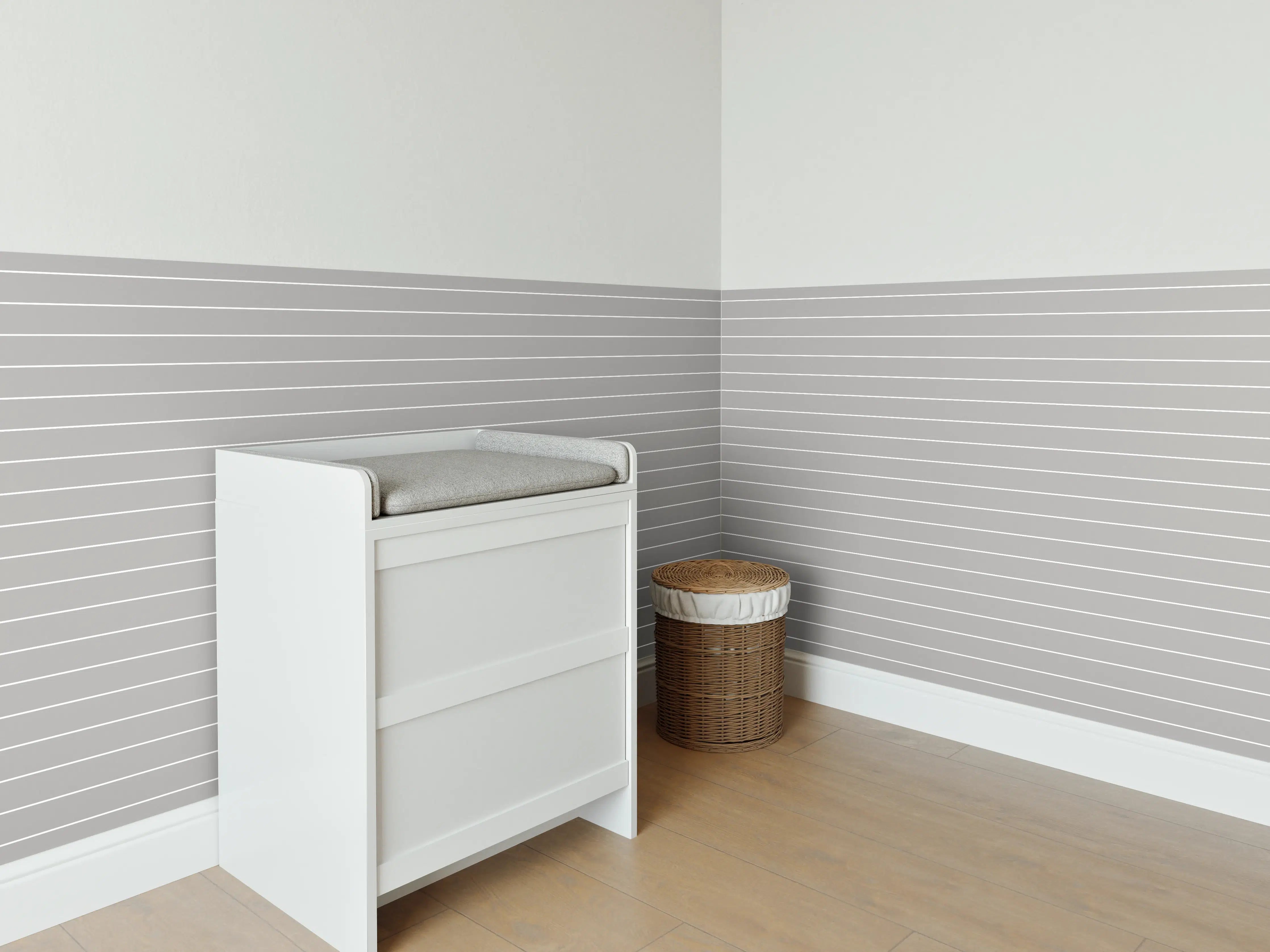 Babyzimmer Wandgestaltung - Moderne graue Linien-Textur
