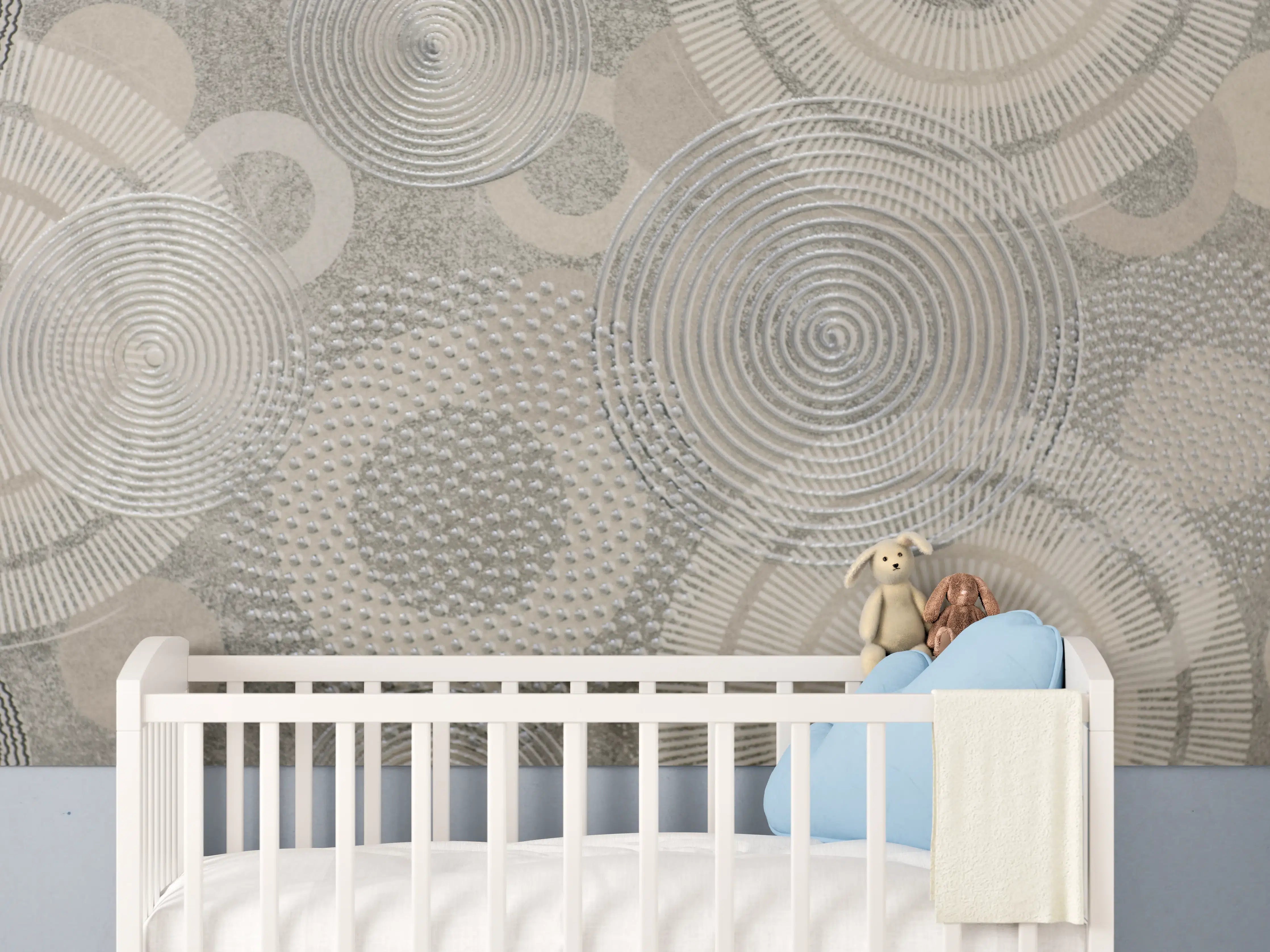 Babyzimmer Wandgestaltung - Moderne graue Musterwandgestaltung