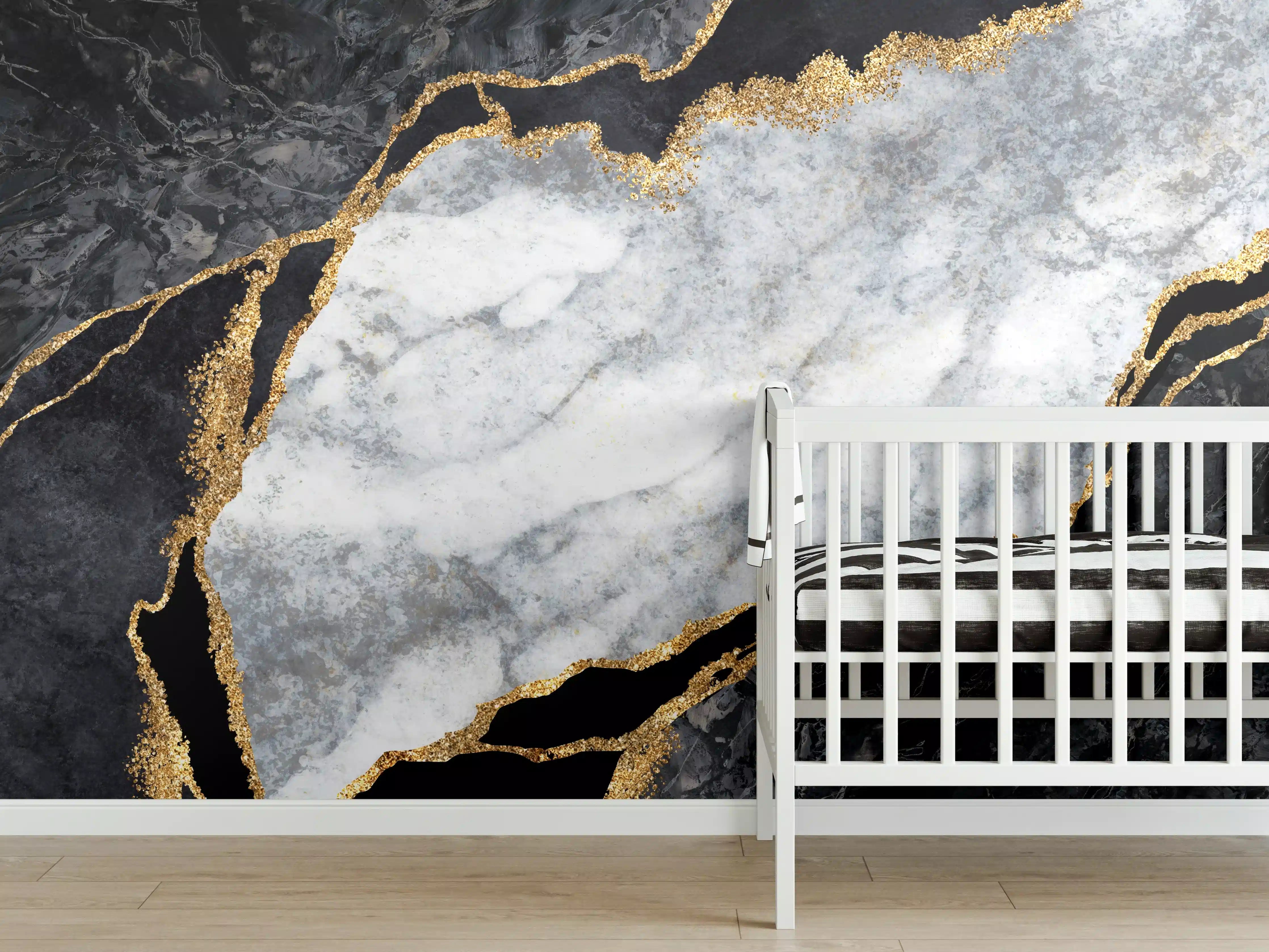 Babyzimmer Wandgestaltung - Moderne rissige Oberfläche