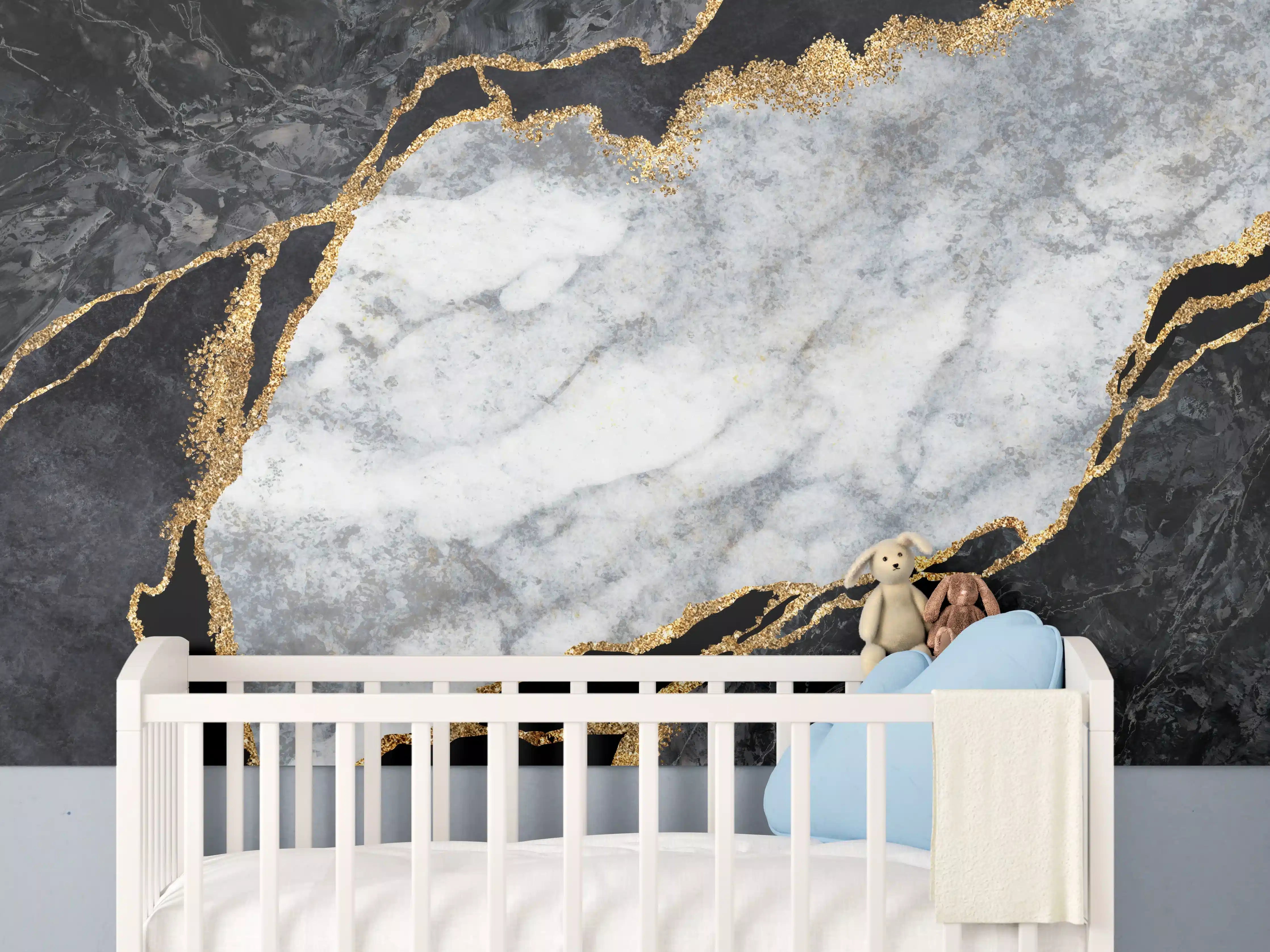 Babyzimmer Wandgestaltung - Moderne rissige Oberfläche