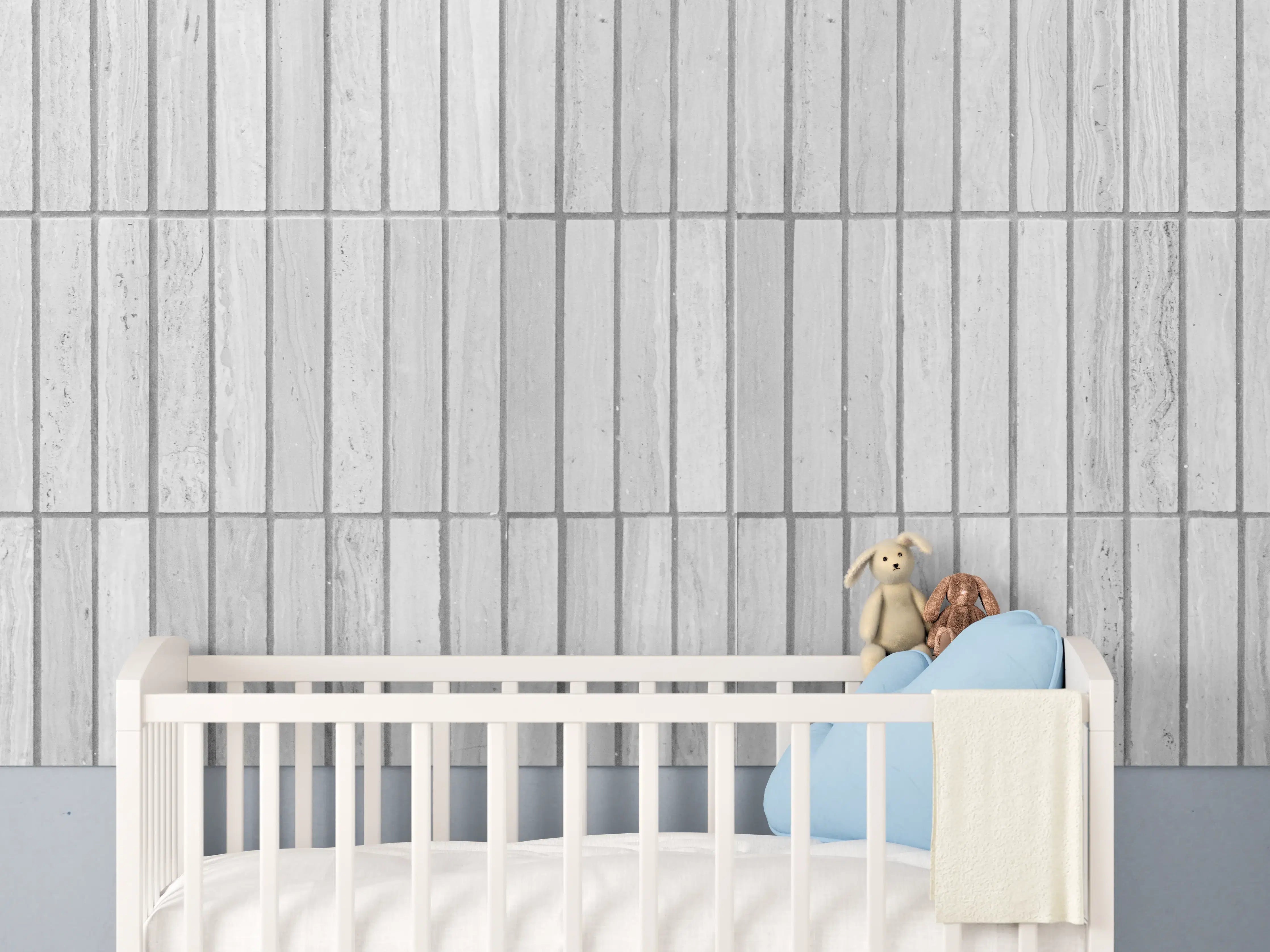 Babyzimmer Wandgestaltung - Moderne weiße Backsteinmauer 2