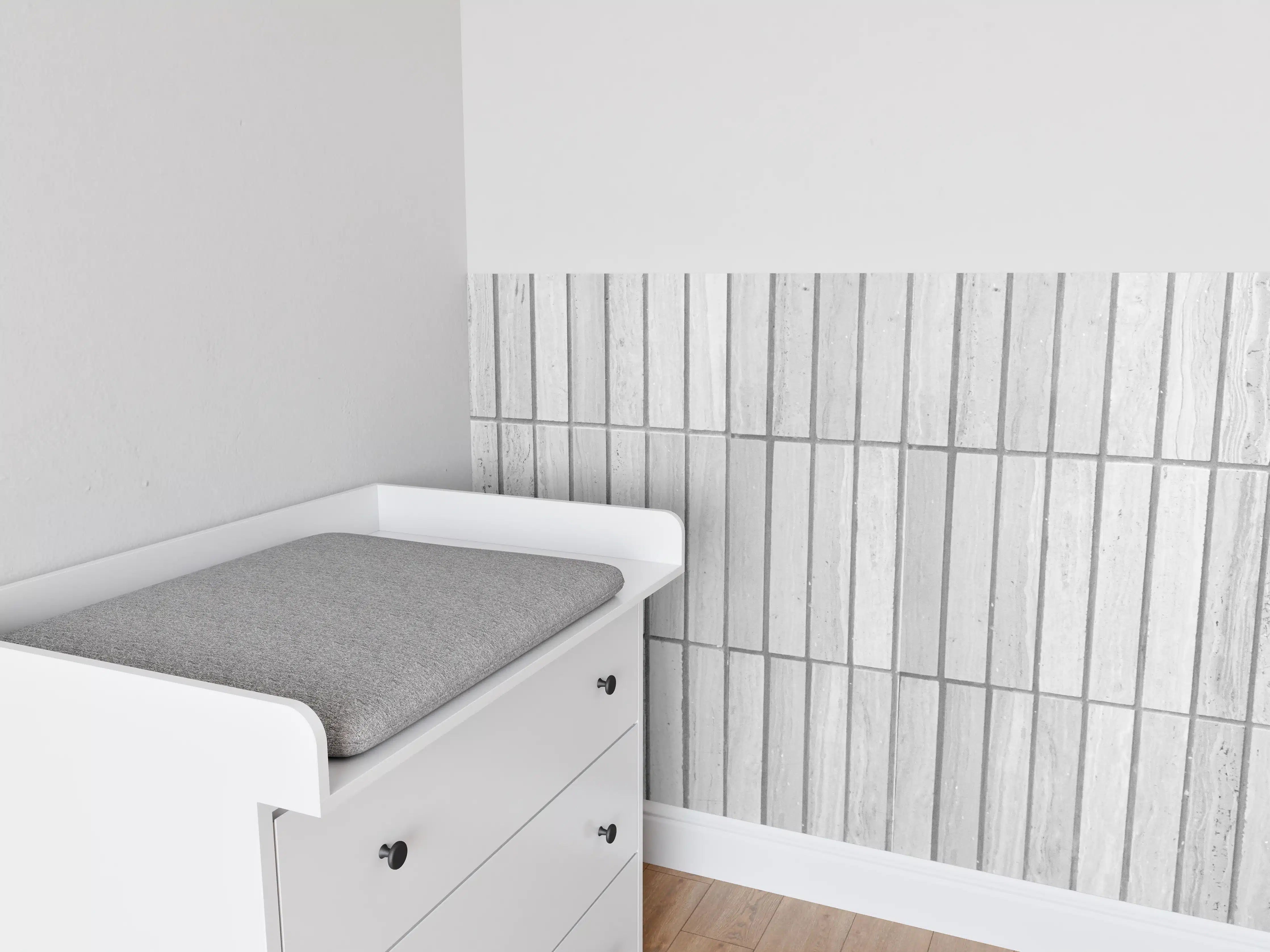 Babyzimmer Wandgestaltung - Moderne weiße Backsteinmauer 2