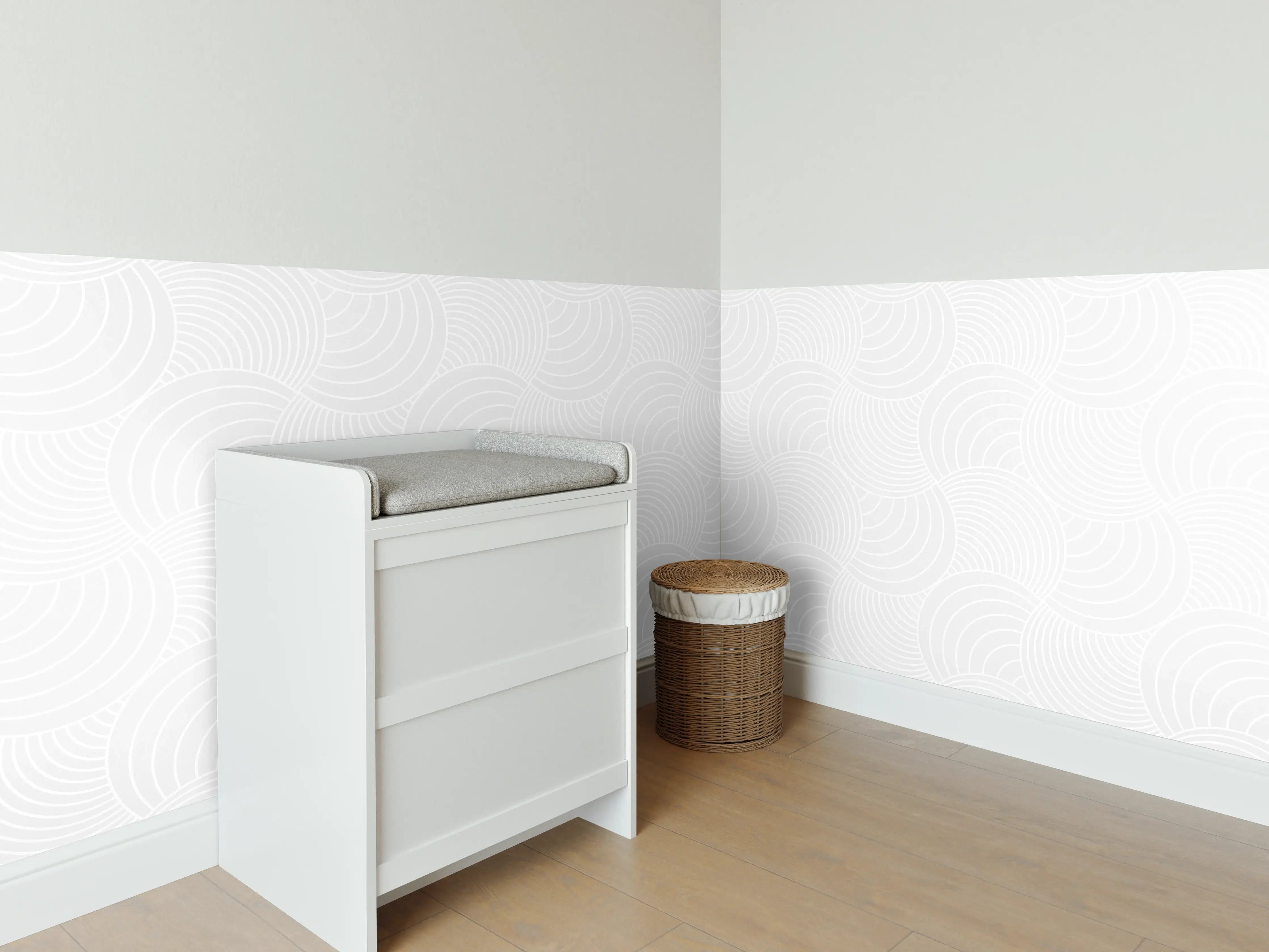 Babyzimmer Wandgestaltung - Moderne weiße Wand mit Graufinish