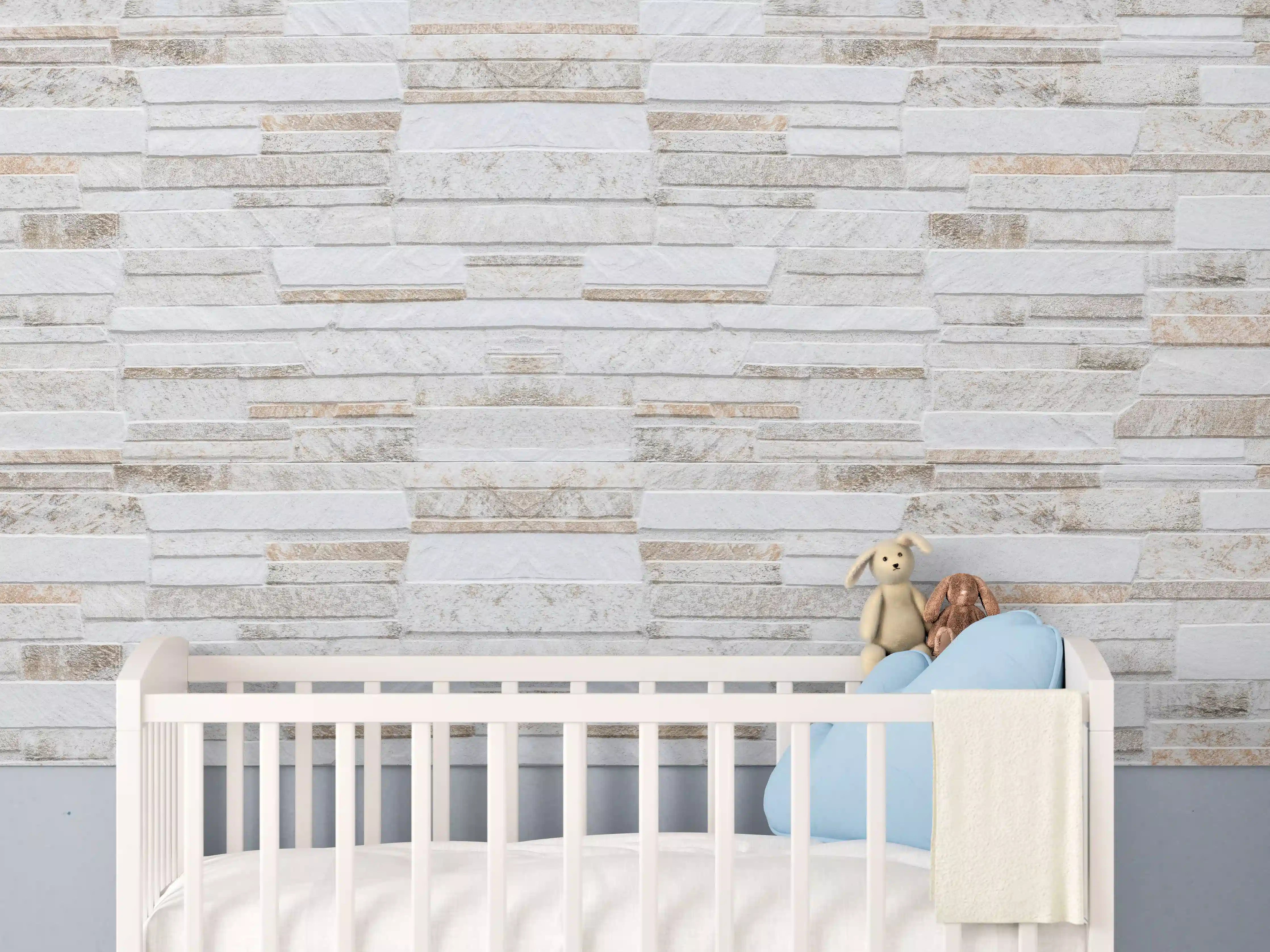 Babyzimmer Wandgestaltung - Modernen braunen Steinmauer