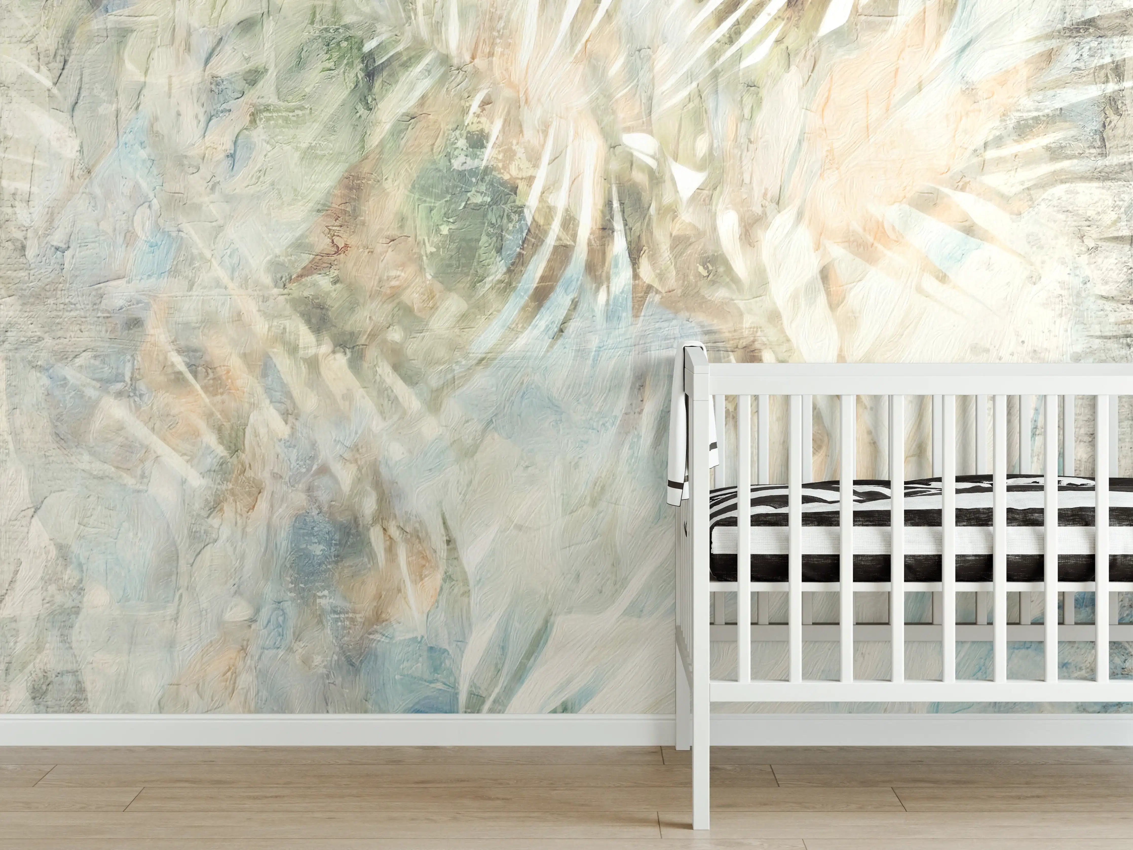 Babyzimmer Wandgestaltung - Modernes Dschungel Gemälde 2