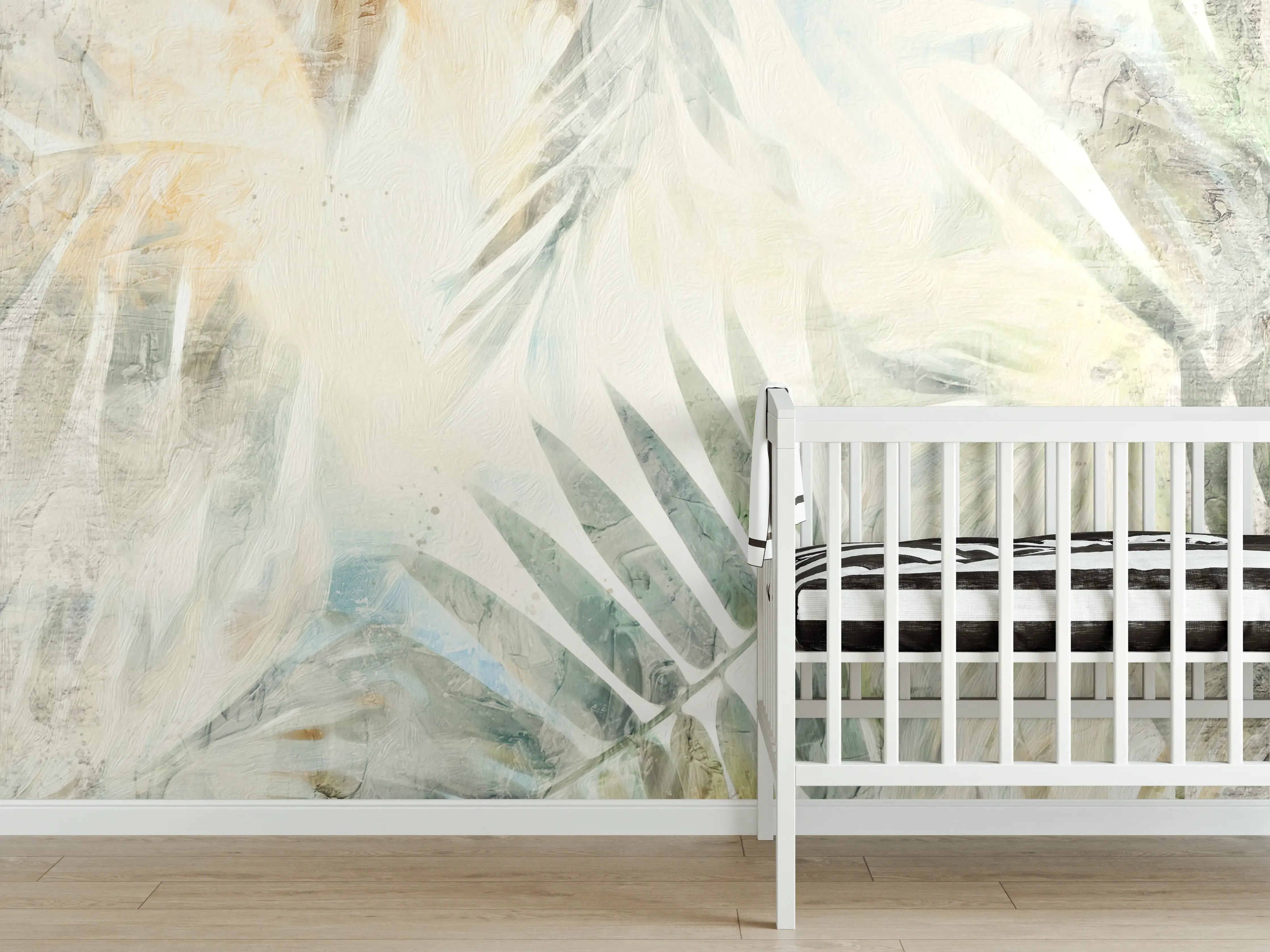 Babyzimmer Wandgestaltung - Modernes Dschungel Gemälde