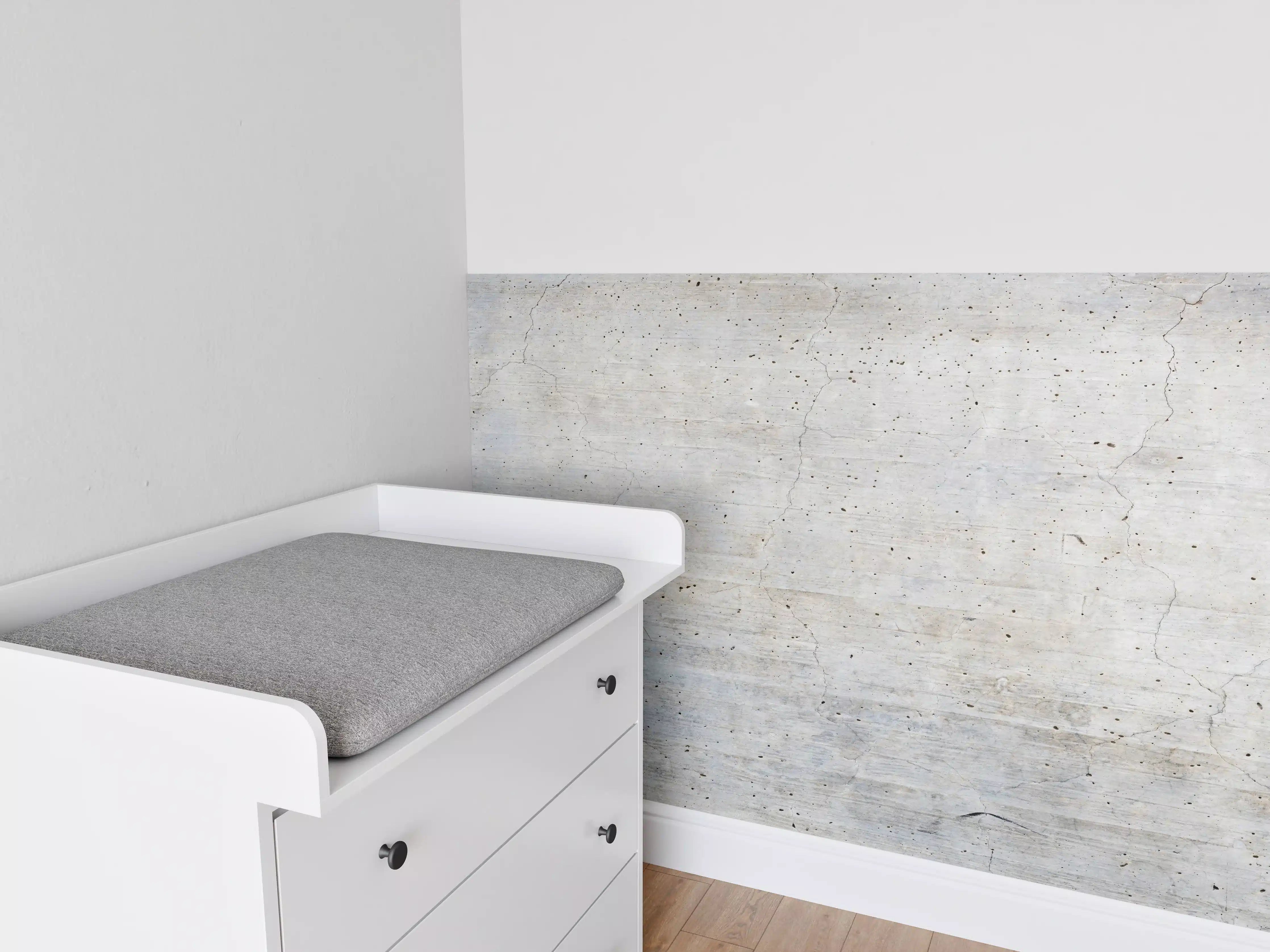 Babyzimmer Wandgestaltung - Modernes Grau-Weiß Wanddesign