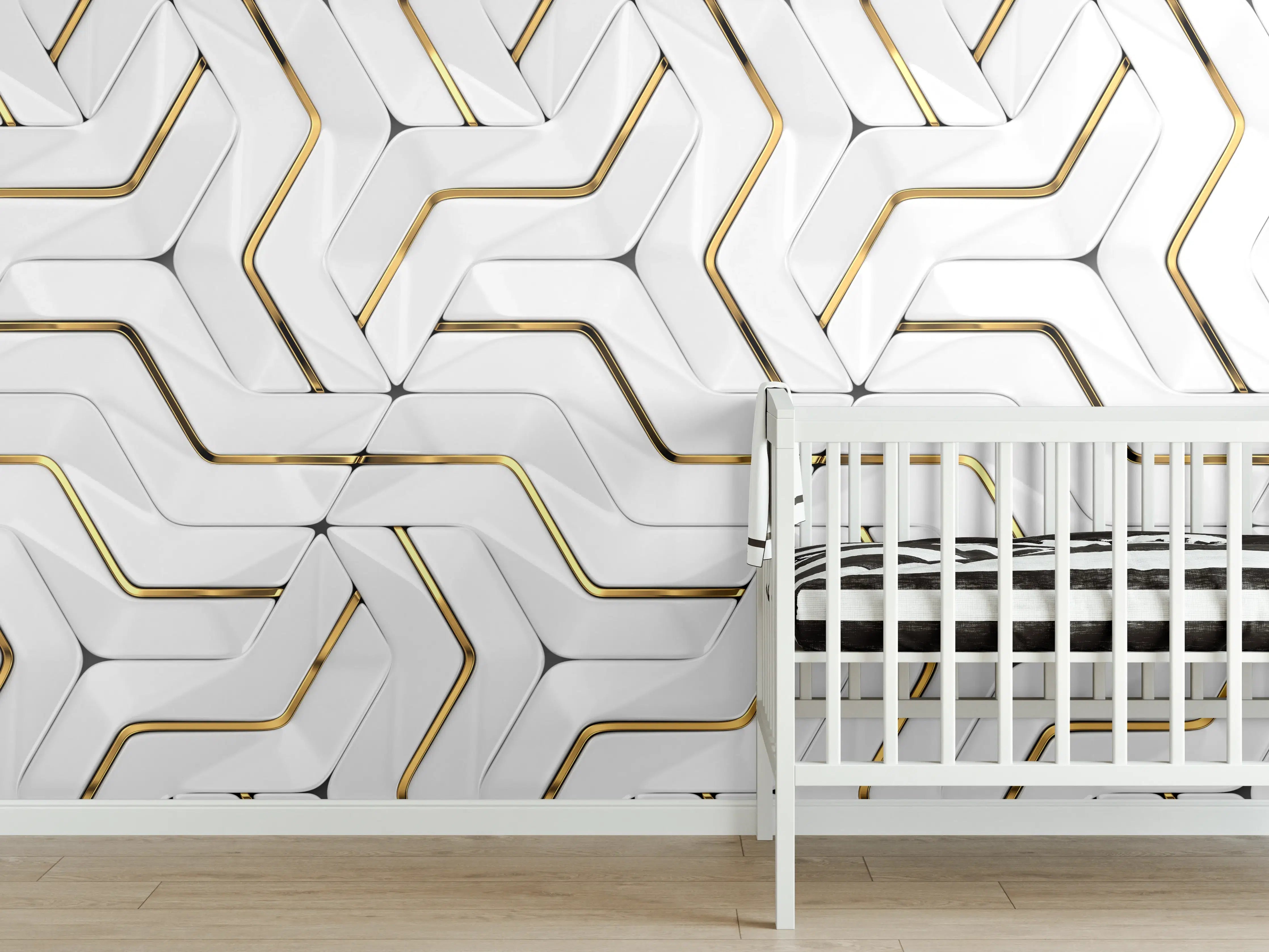 Babyzimmer Wandgestaltung - Modernes Hintergrund Muster