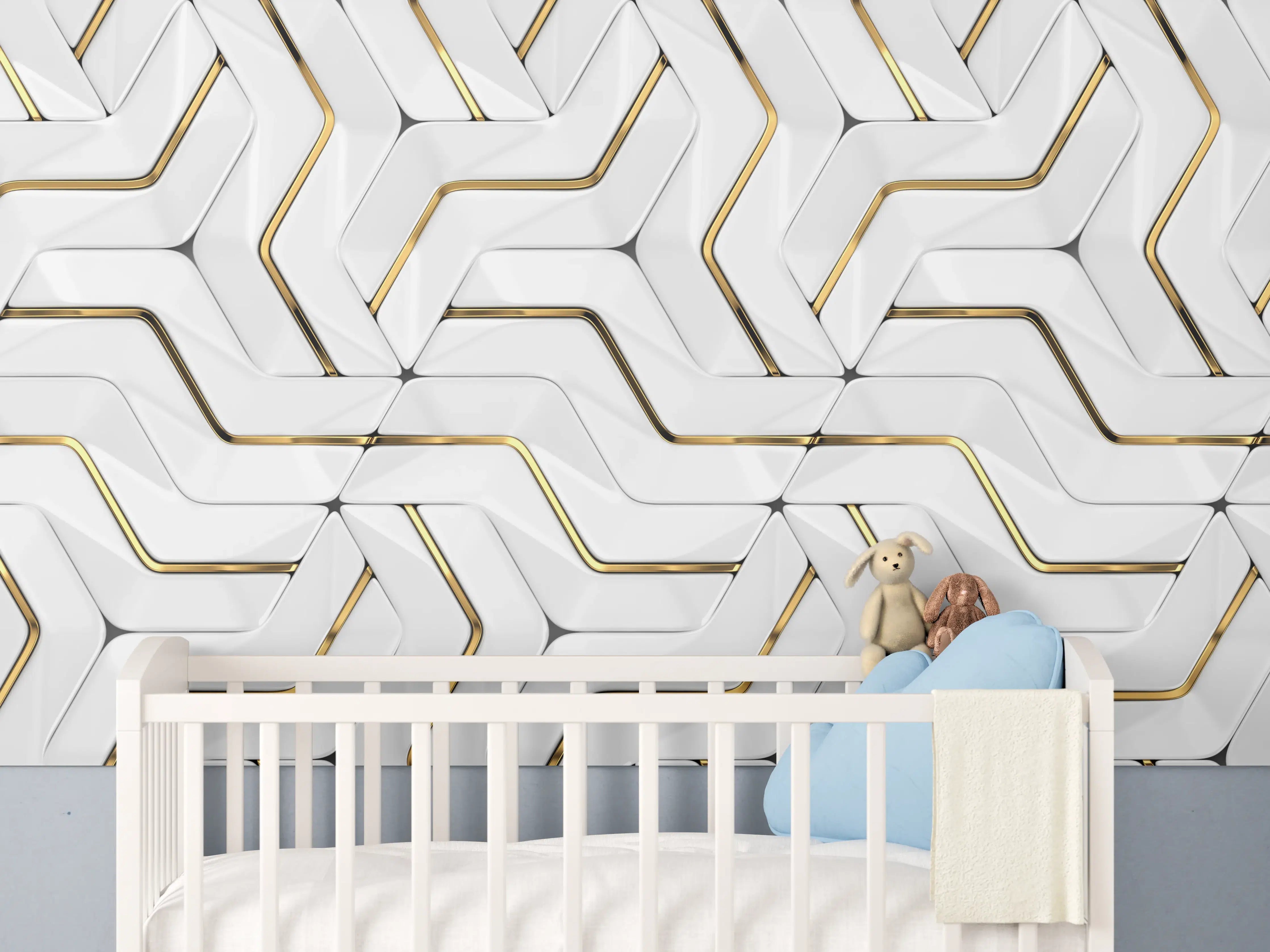 Babyzimmer Wandgestaltung - Modernes Hintergrund Muster