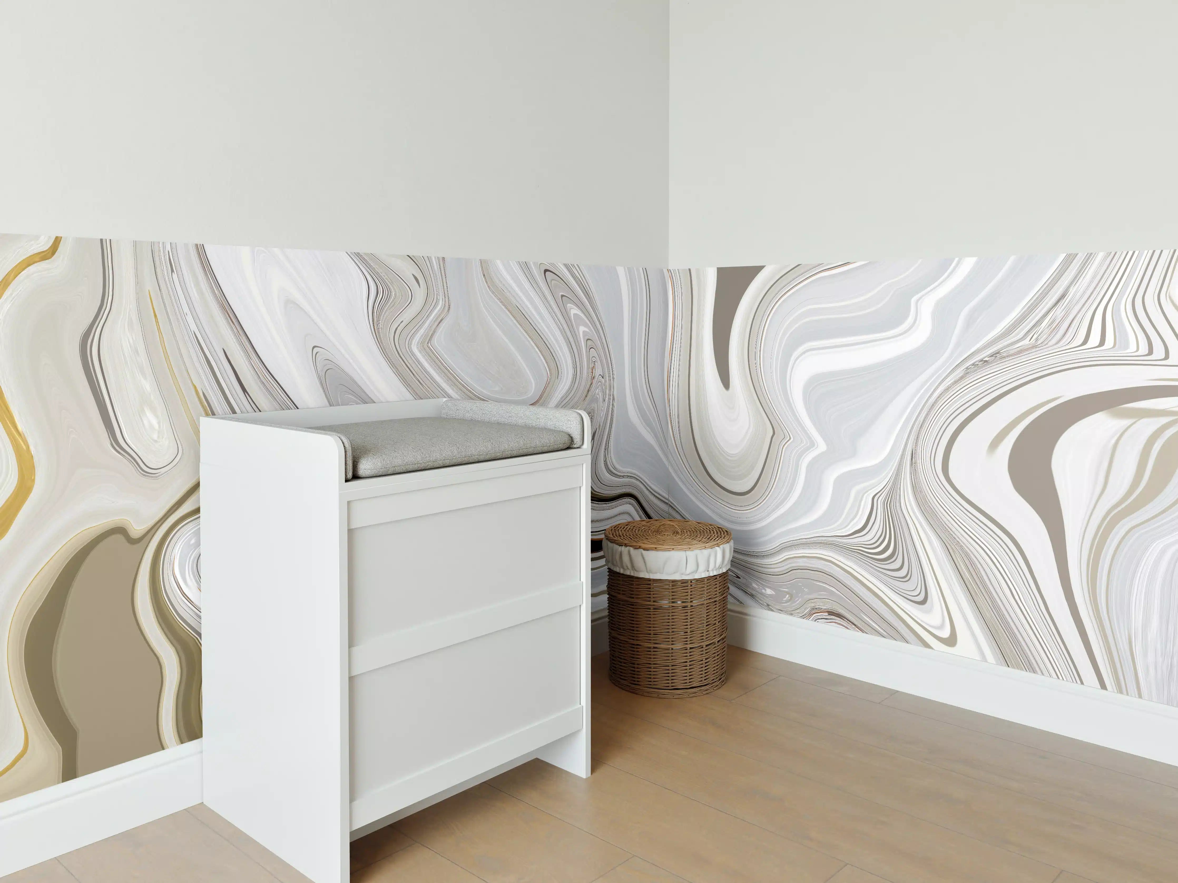 Babyzimmer Wandgestaltung - Modernes Kunstwerk - Flüssigkunst