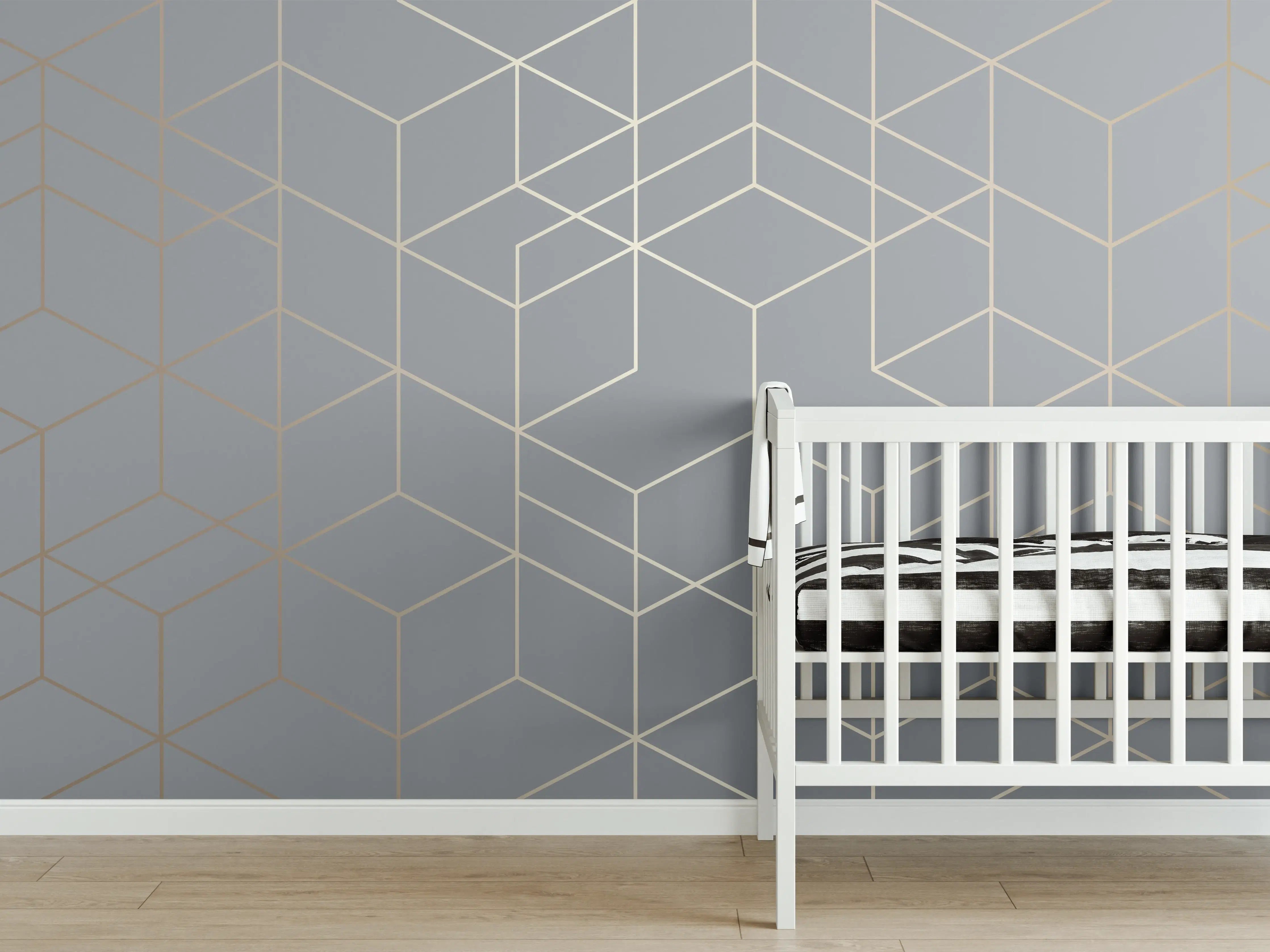 Babyzimmer Wandgestaltung - Modernes Weiß-Grau-Design