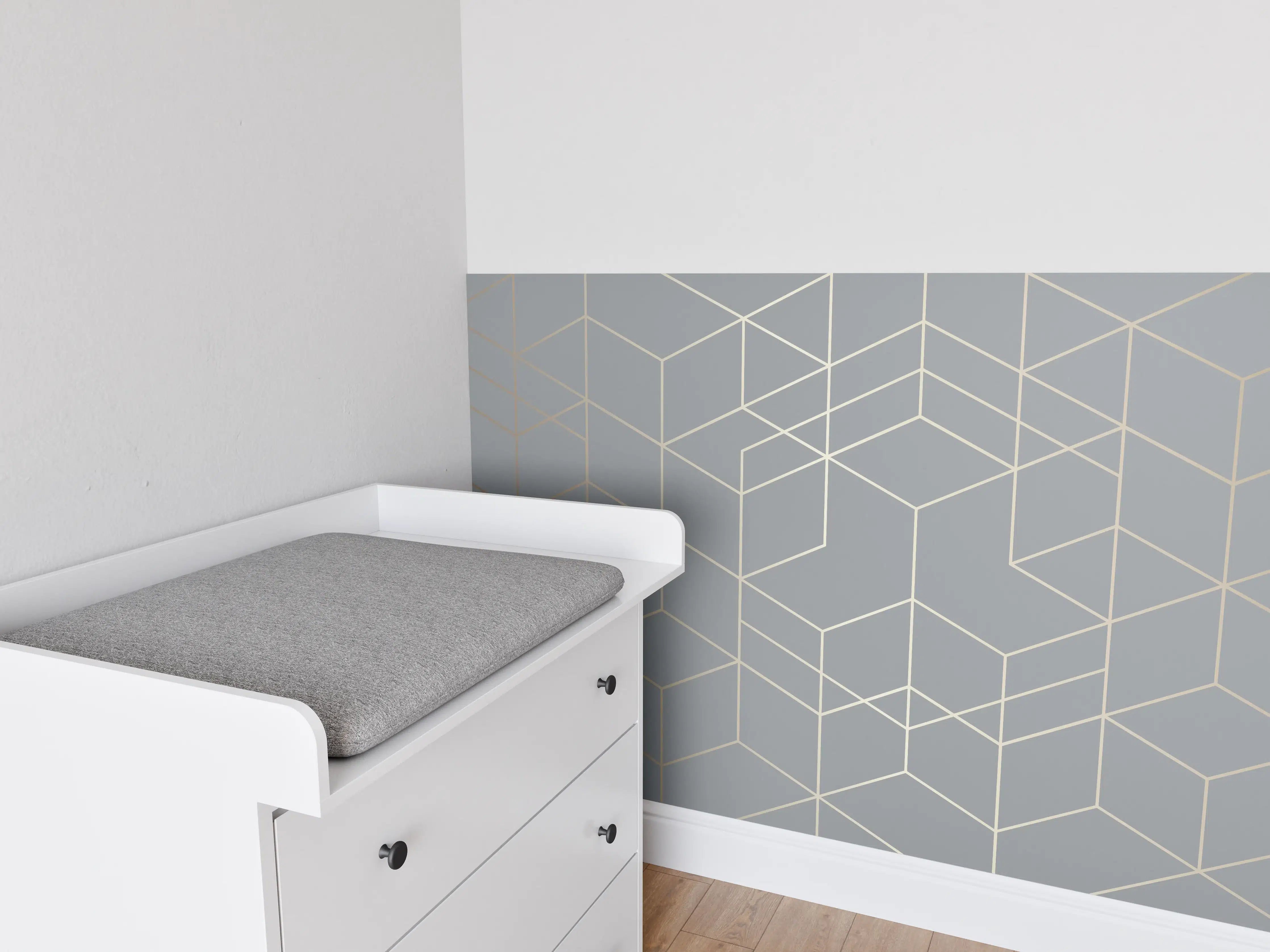 Babyzimmer Wandgestaltung - Modernes Weiß-Grau-Design