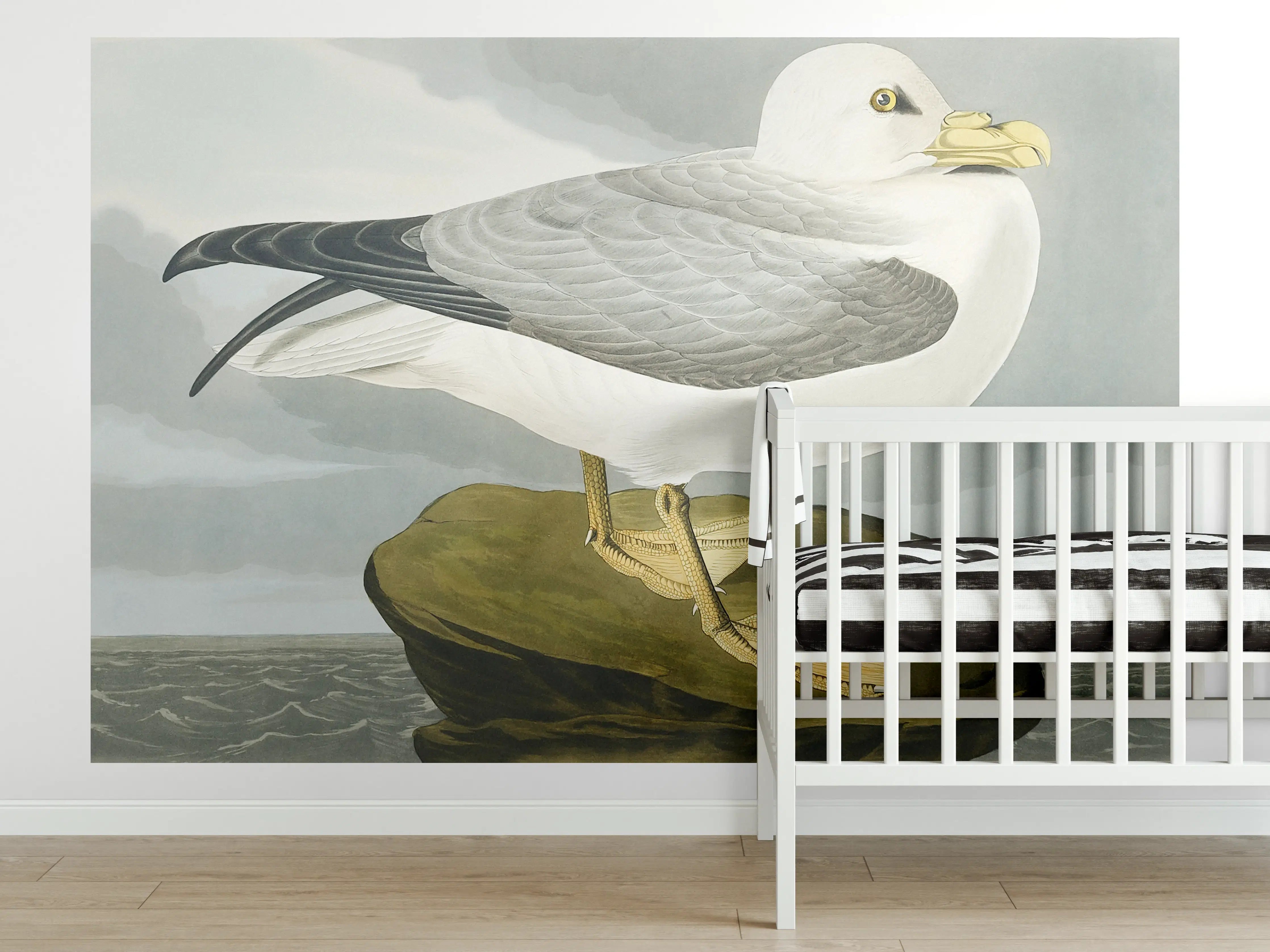 Babyzimmer Wandgestaltung - Möwe im Meer - Robert Havell