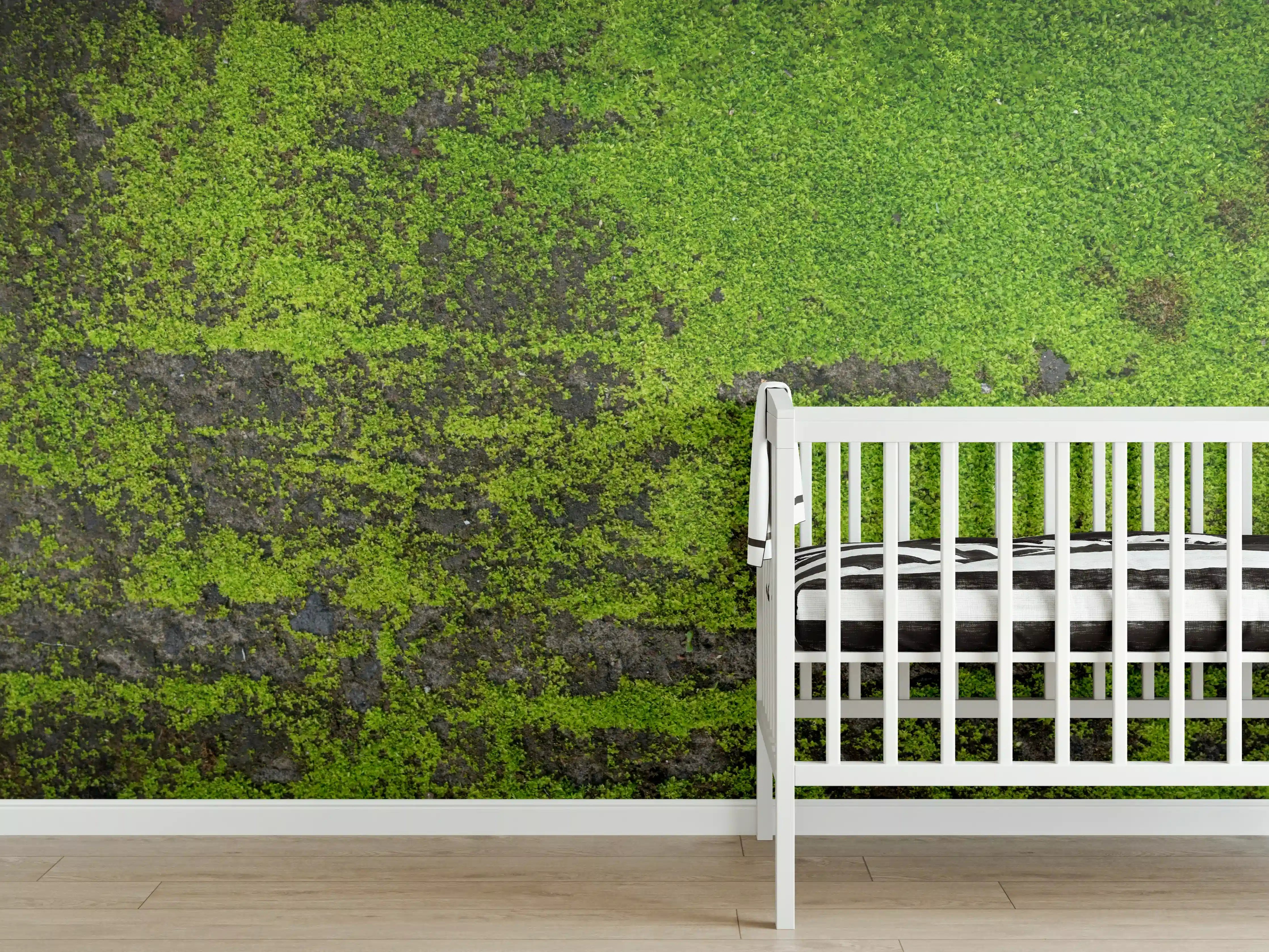 Babyzimmer Wandgestaltung - Moosgrün Grunge Textur Banner