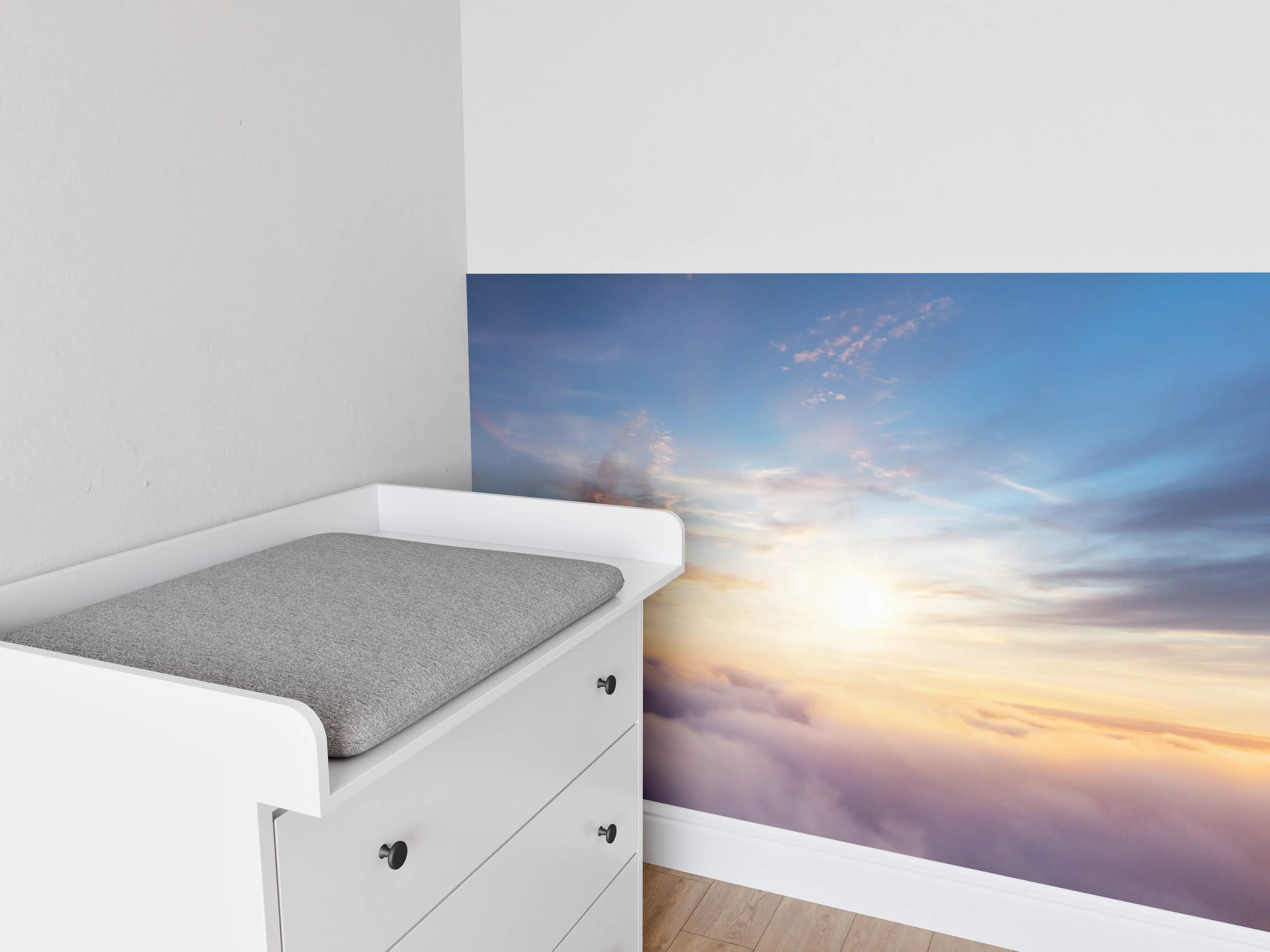 Babyzimmer Wandgestaltung - Morgendämmerung Wolken Himmel