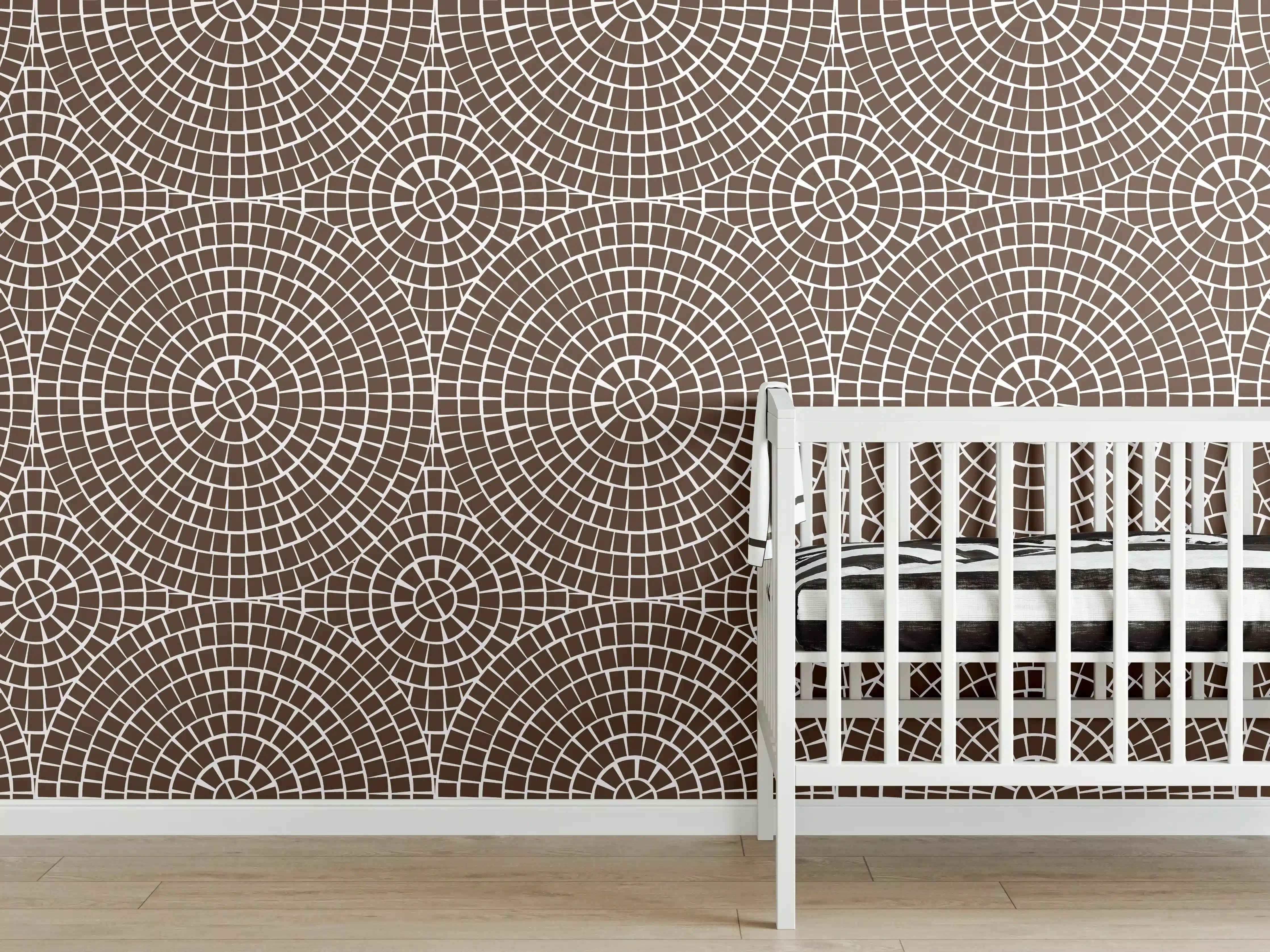 Babyzimmer Wandgestaltung - Mosaik-Caffe Grau