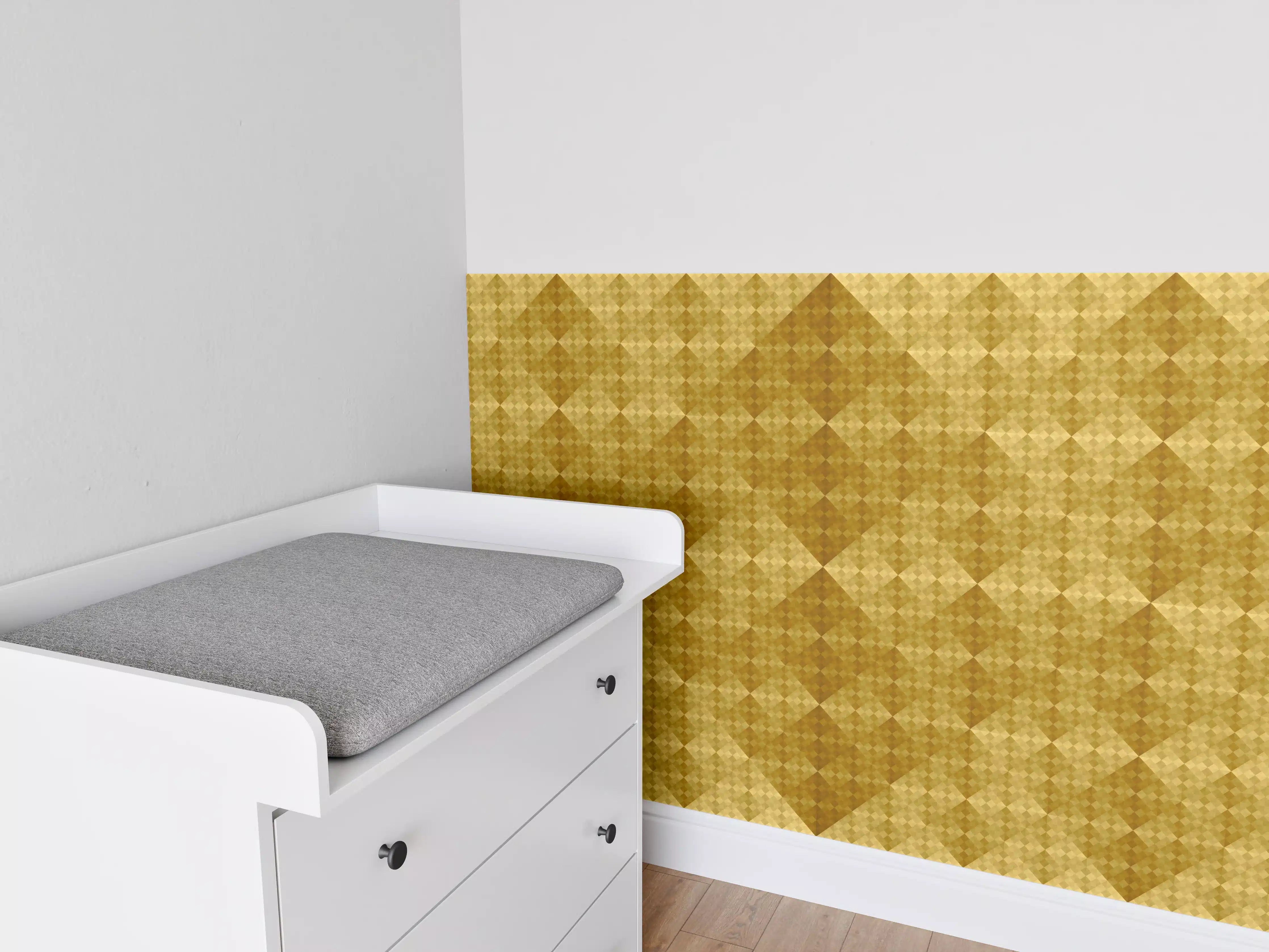 Babyzimmer Wandgestaltung - Mosaik Motiv - Goldfolie