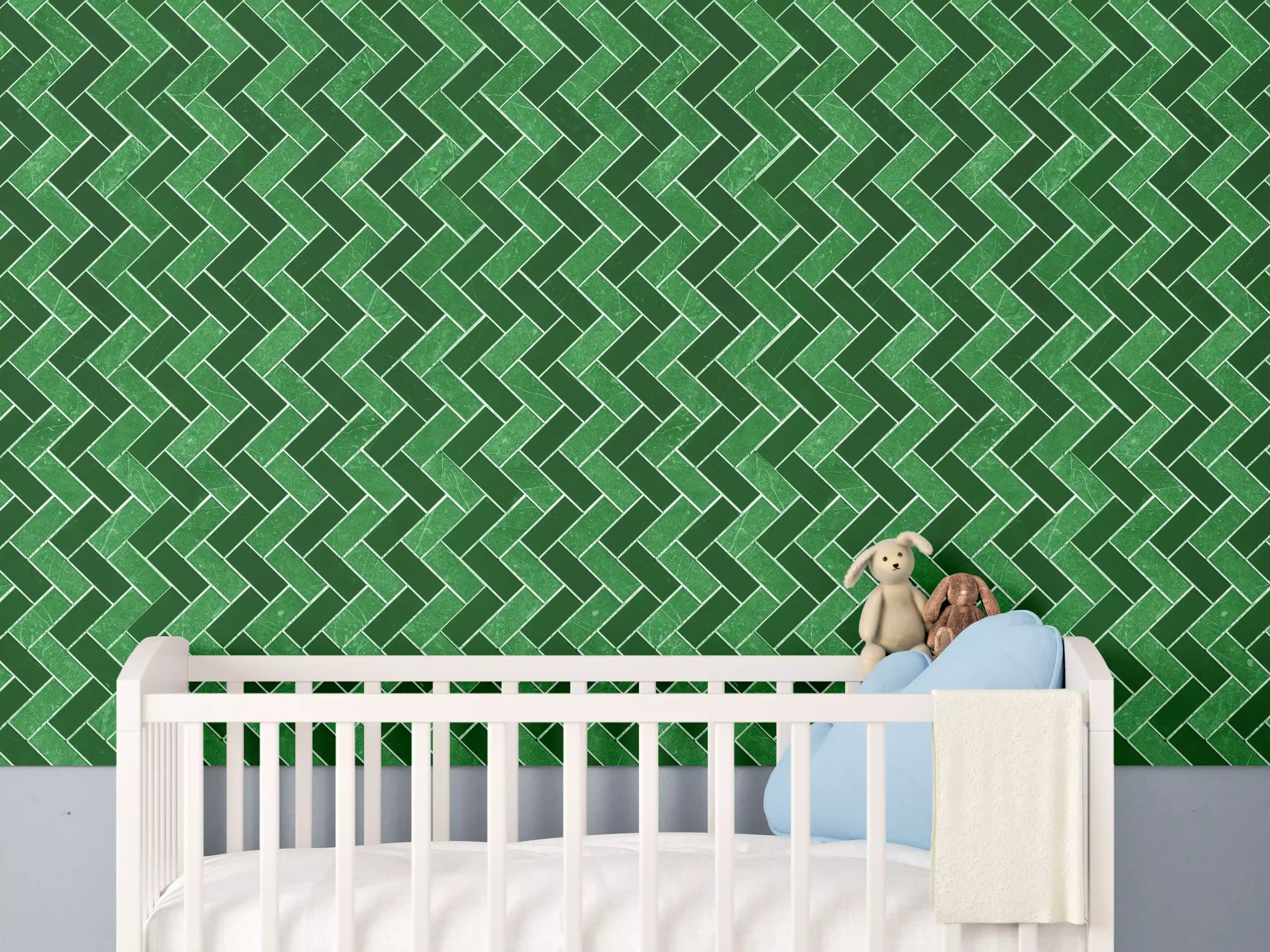 Babyzimmer Wandgestaltung - Mosaik Textur - Fliesen