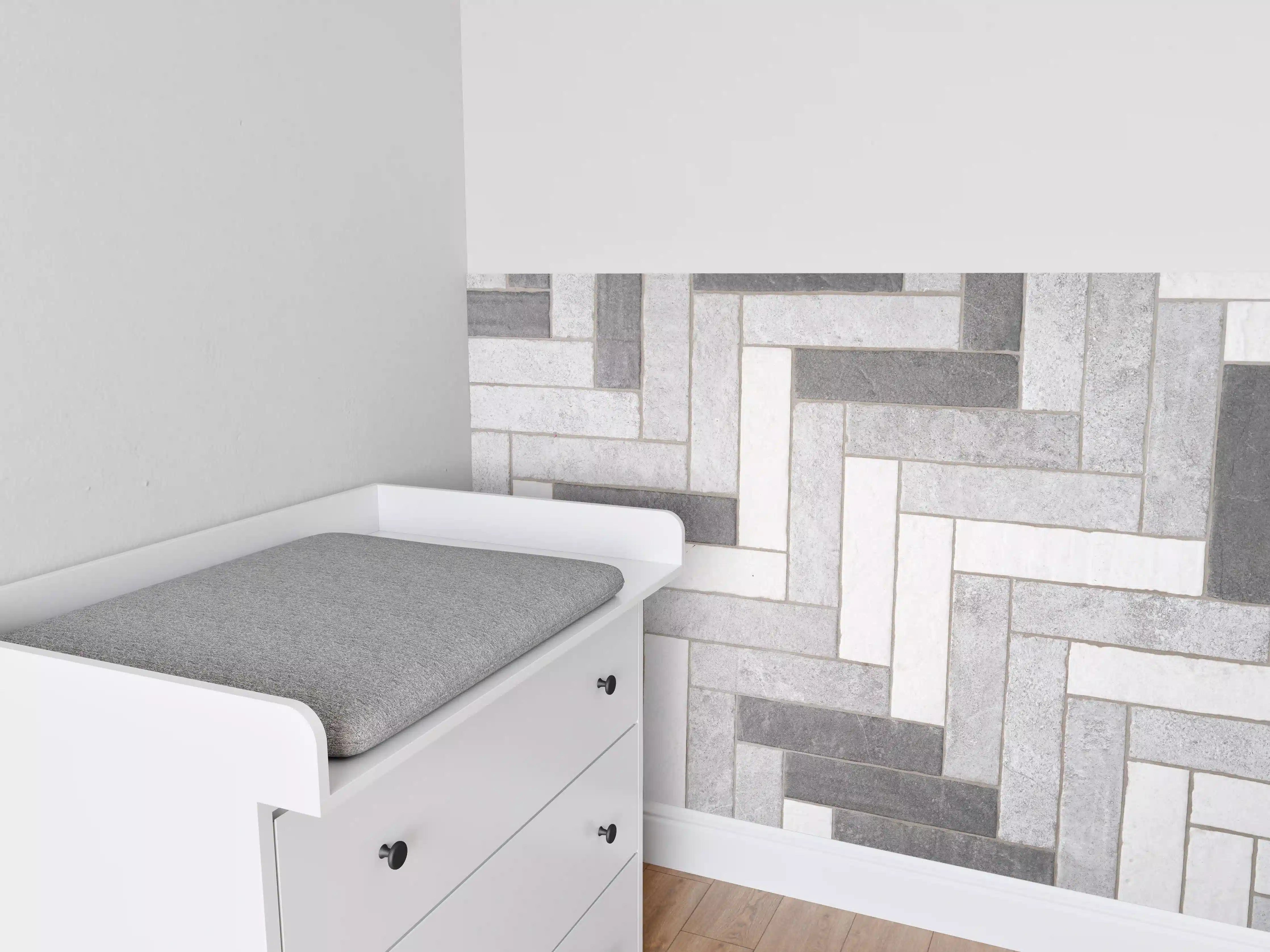 Babyzimmer Wandgestaltung - Mosaikbodenfliesen in Rechtecken