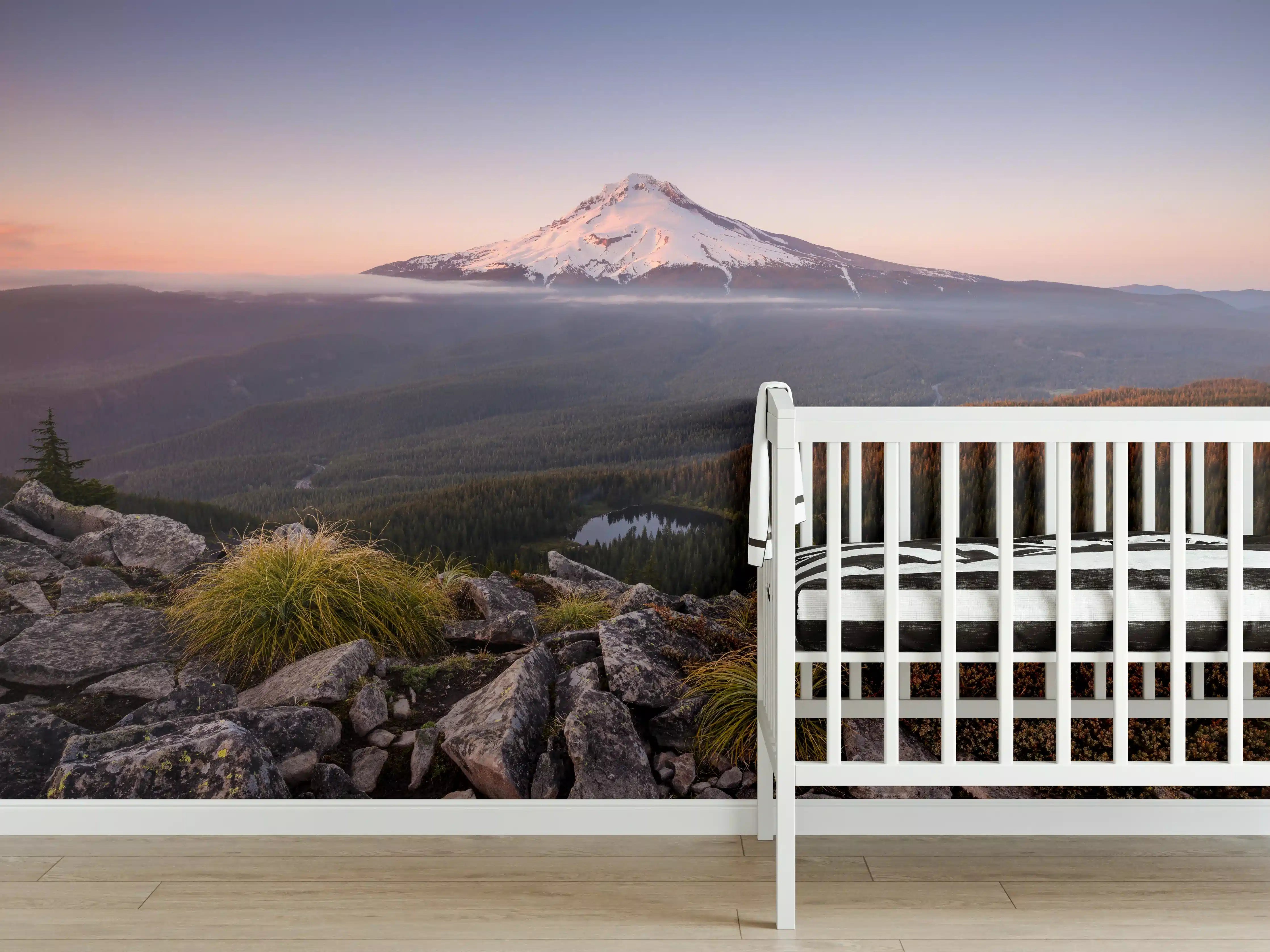 Babyzimmer Wandgestaltung - Mount Hood Winterdämmerung