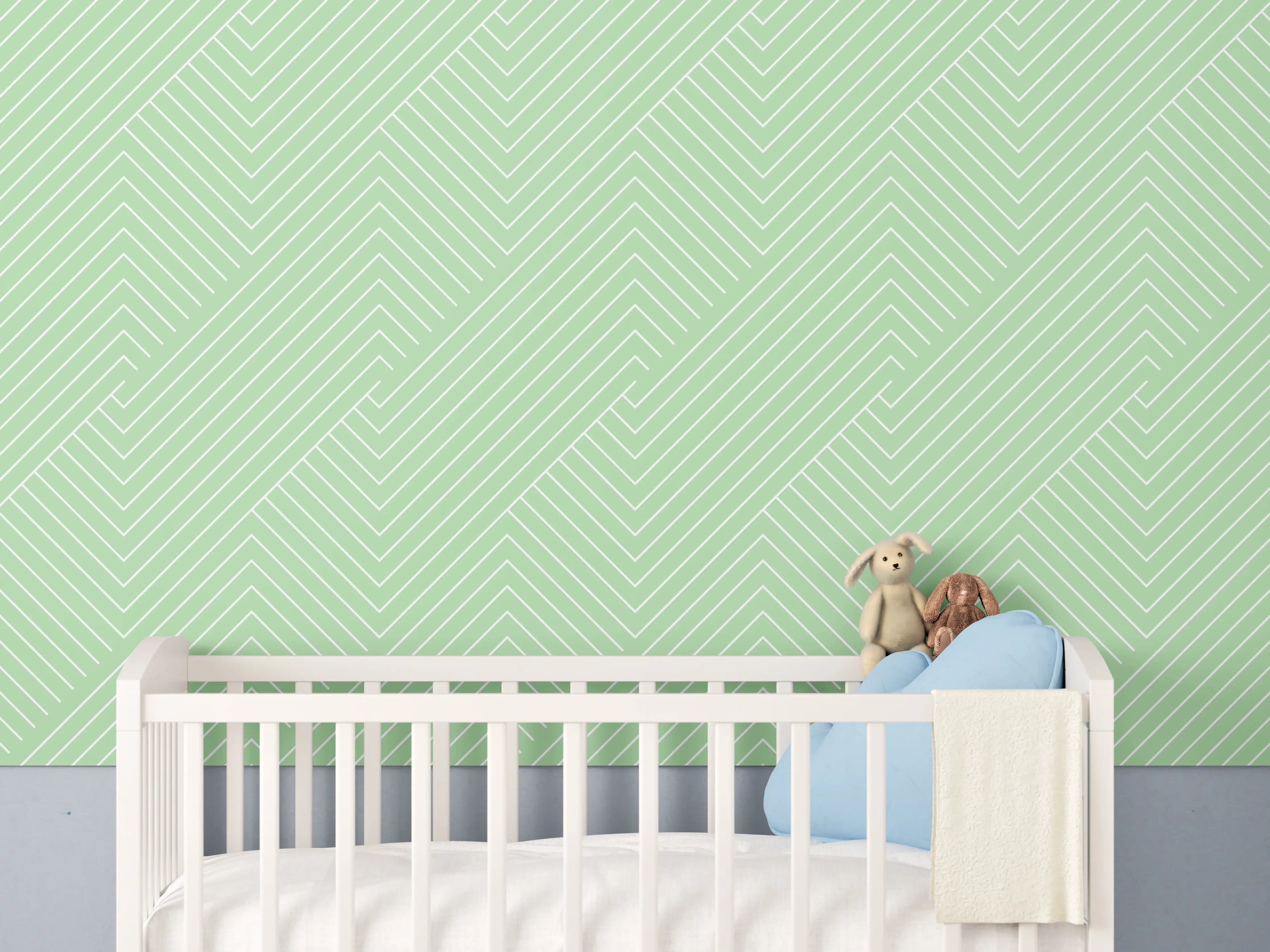 Babyzimmer Wandgestaltung - Muskauer Muschio-Muster