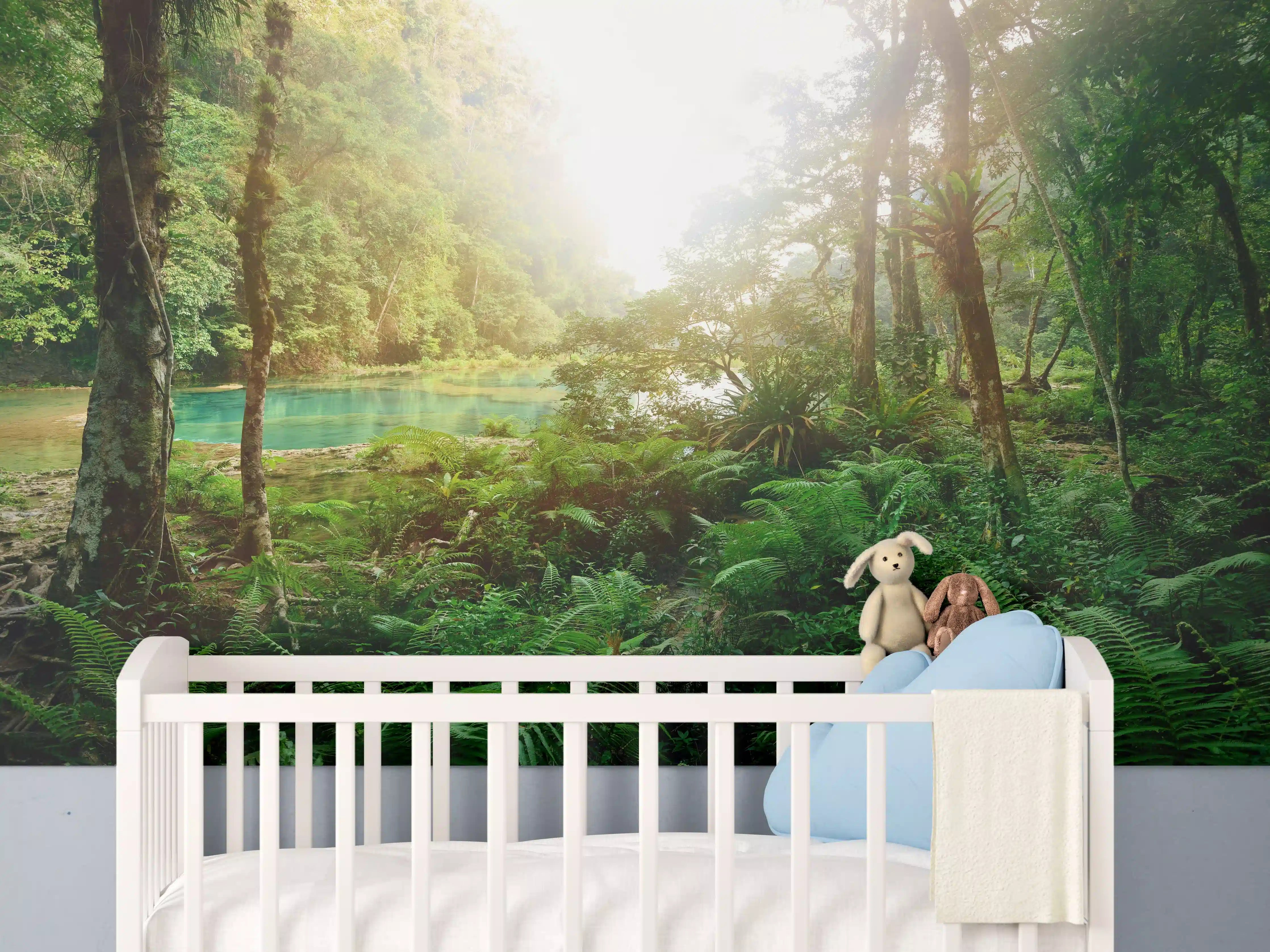 Babyzimmer Wandgestaltung - Mysteriöser Maya-Dschungel