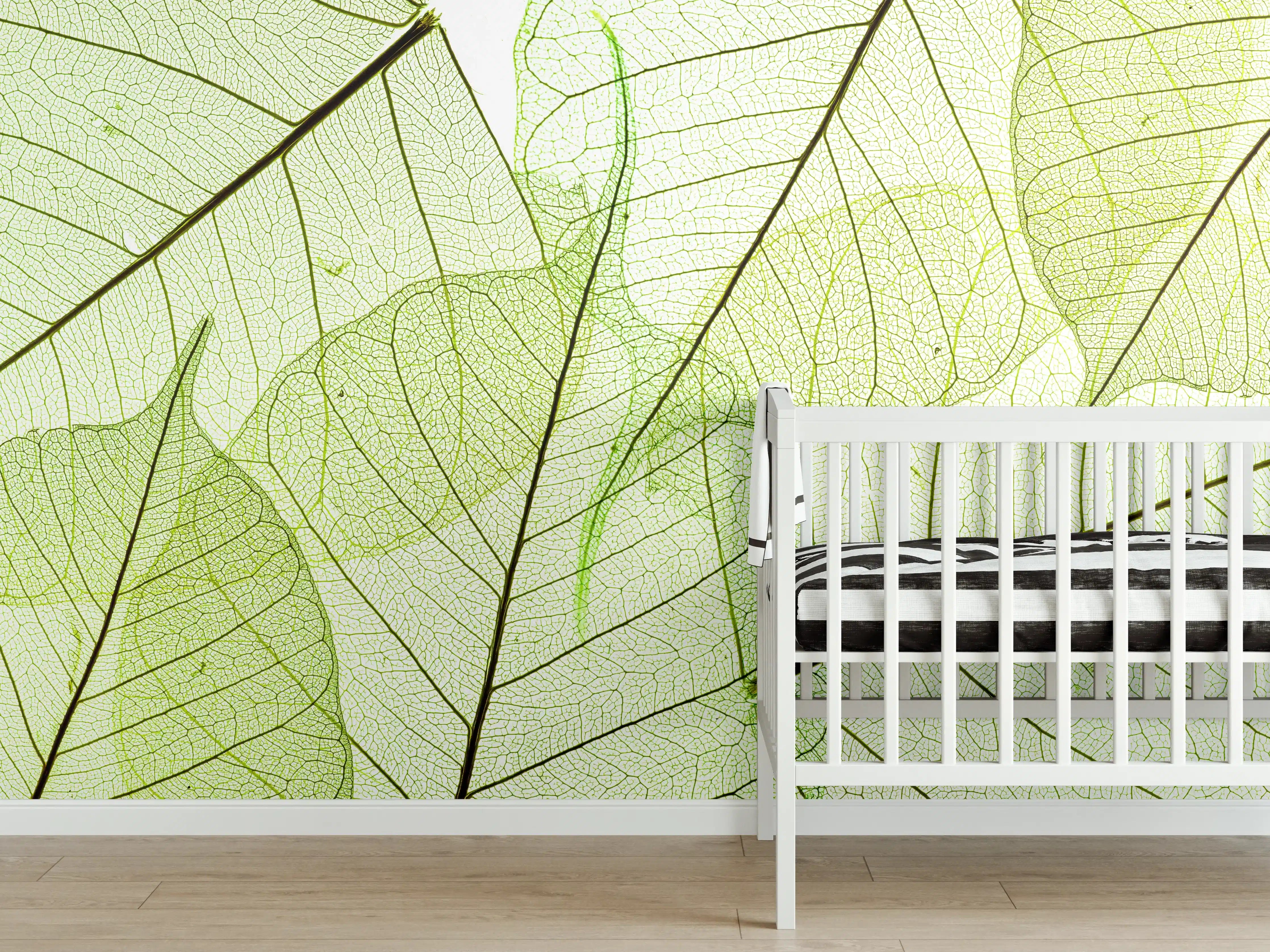 Babyzimmer Wandgestaltung - Nahaufnahme Blatttextur
