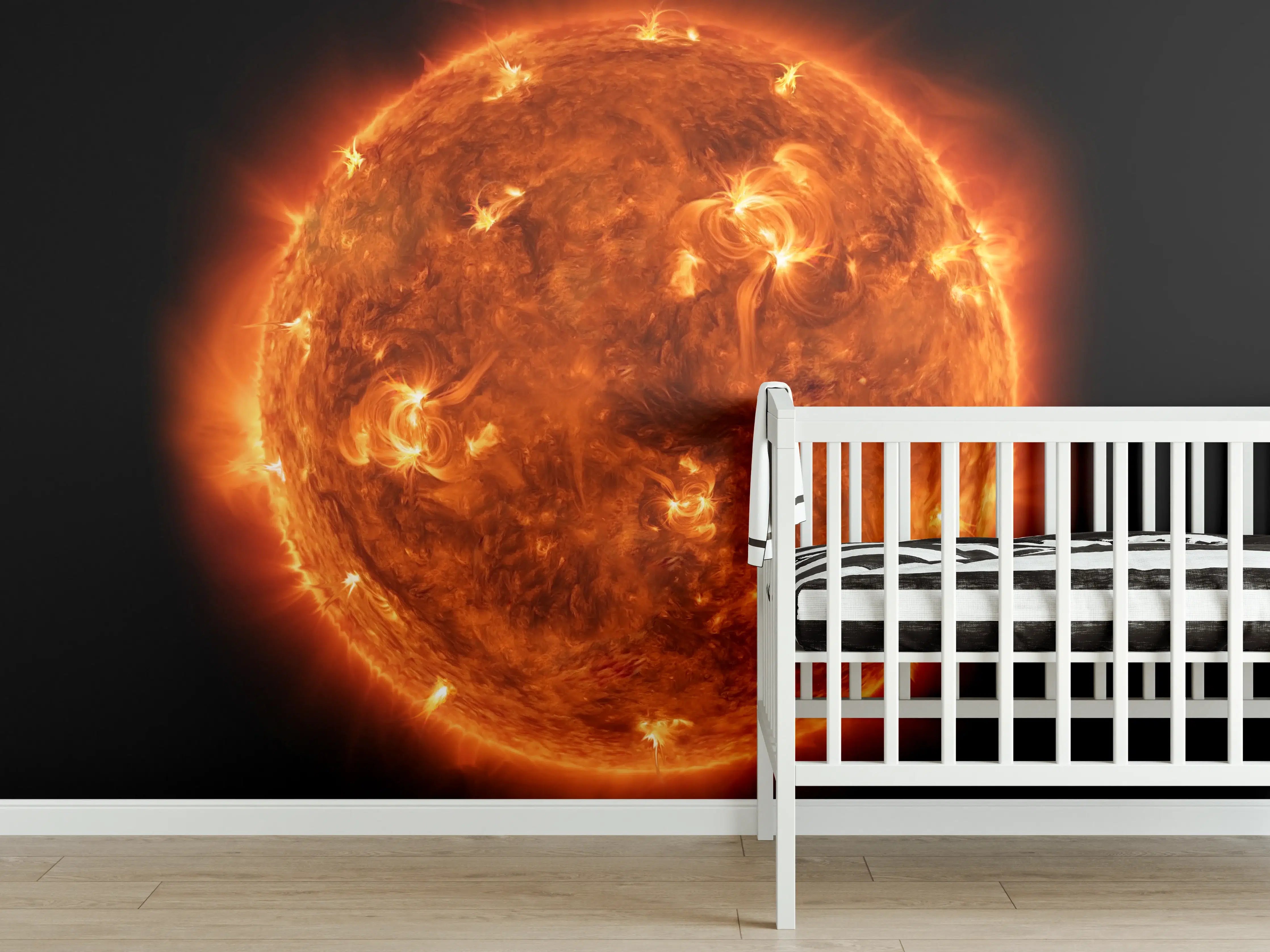 Babyzimmer Wandgestaltung - Nahaufnahme der Sonne