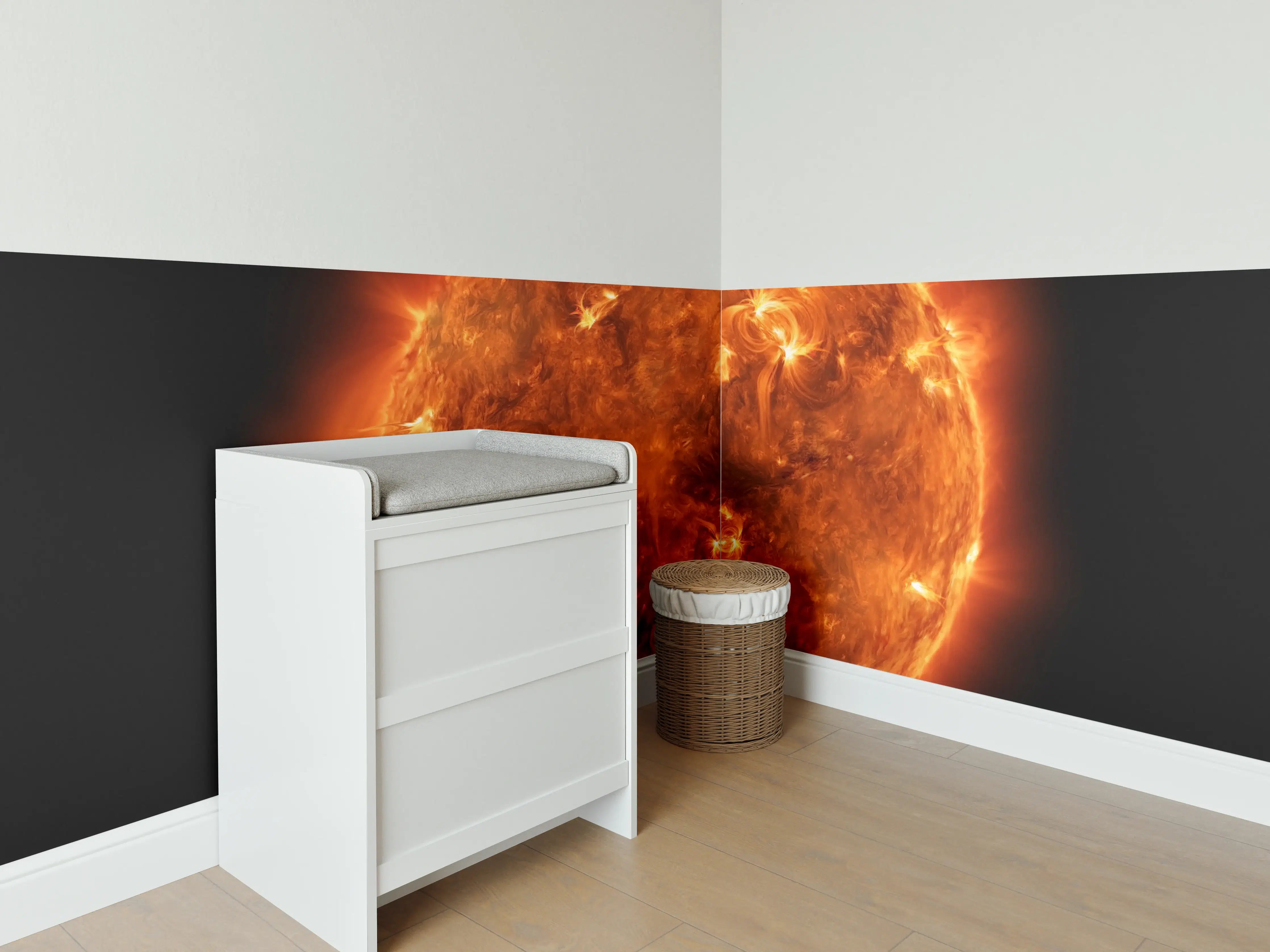 Babyzimmer Wandgestaltung - Nahaufnahme der Sonne