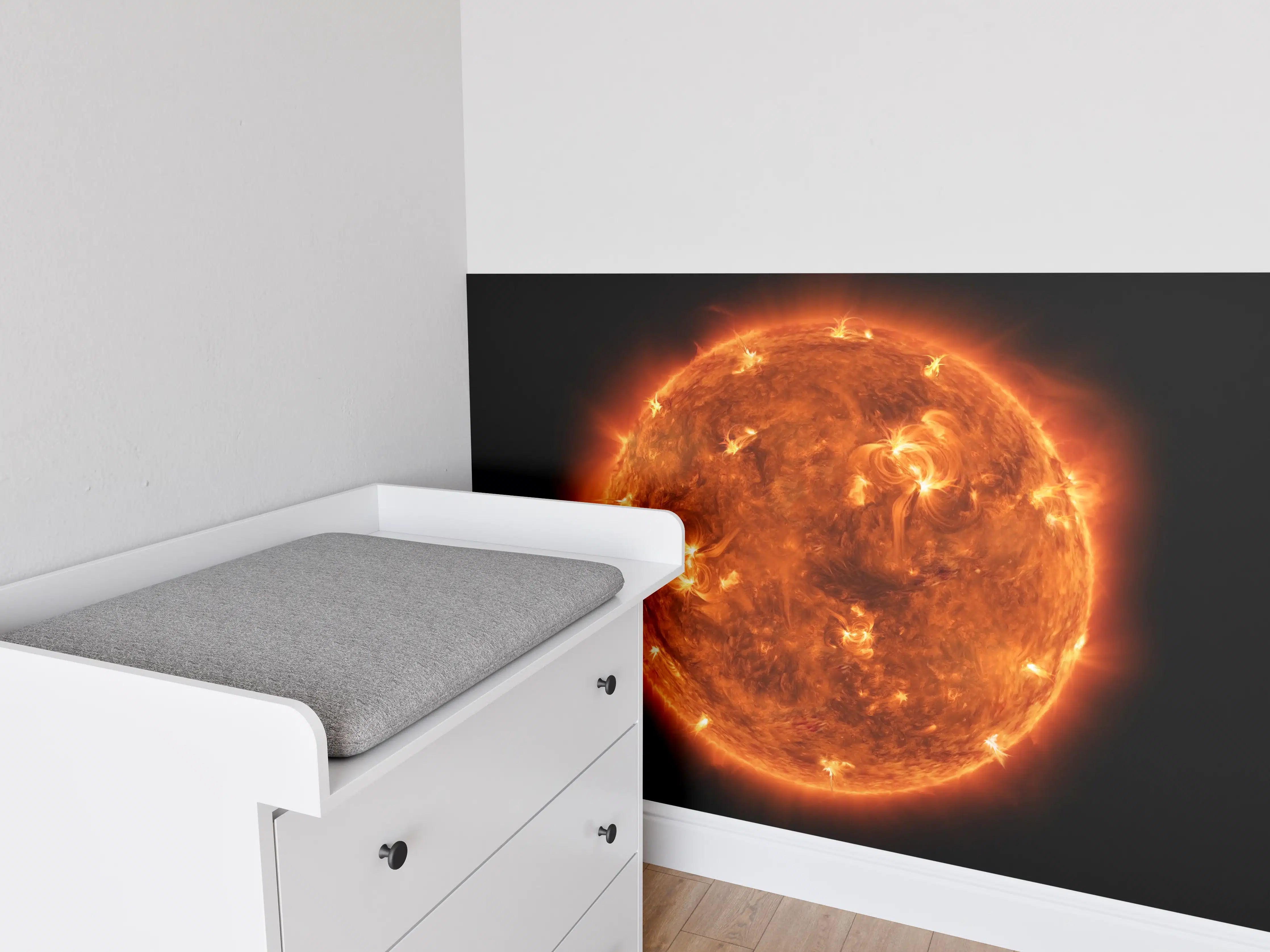 Babyzimmer Wandgestaltung - Nahaufnahme der Sonne