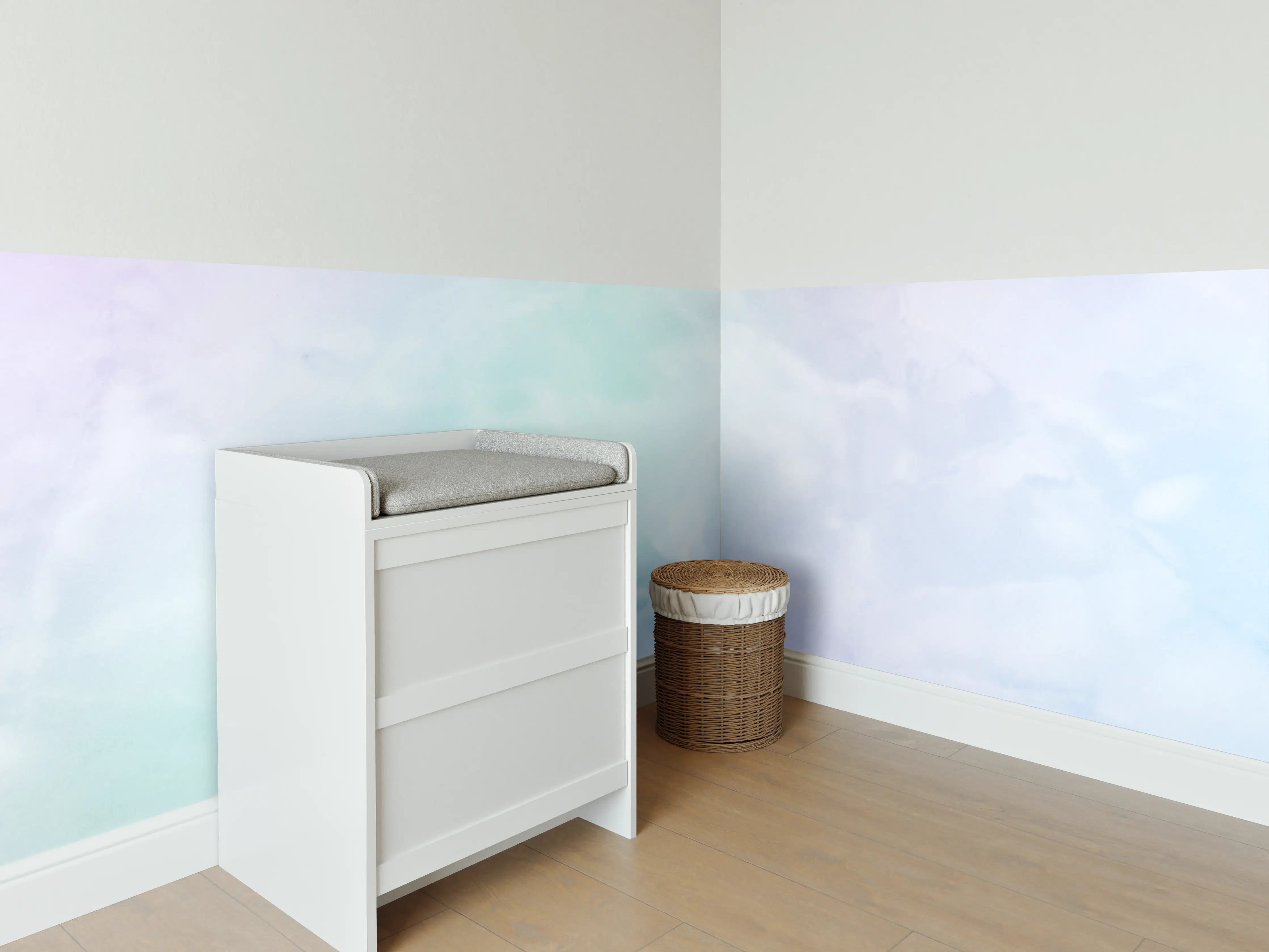 Babyzimmer Wandgestaltung - Nahaufnahme von Pastellfarbigem Marmor
