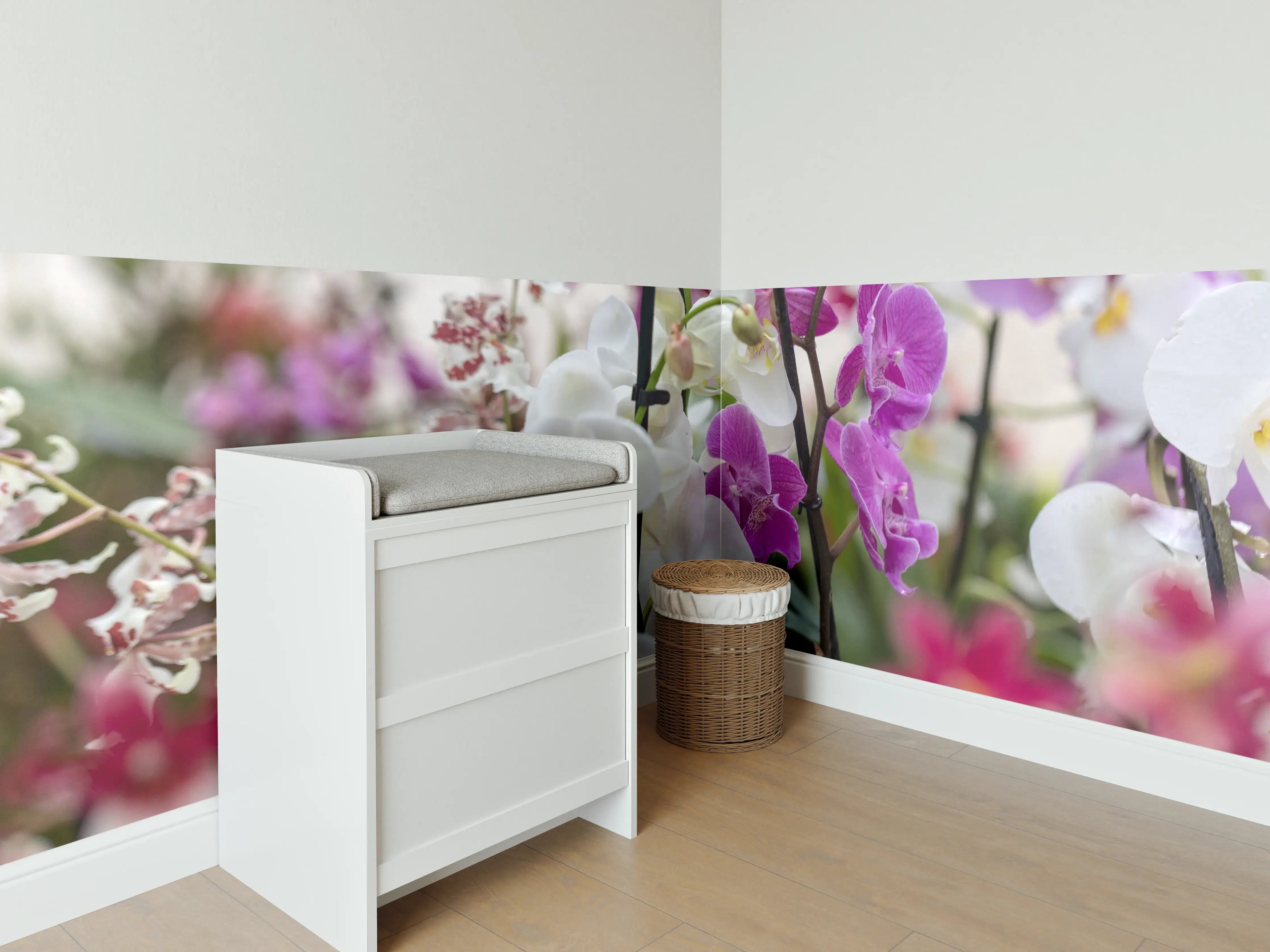 Babyzimmer Wandgestaltung - Nahaufnahme von bunten Orchideen