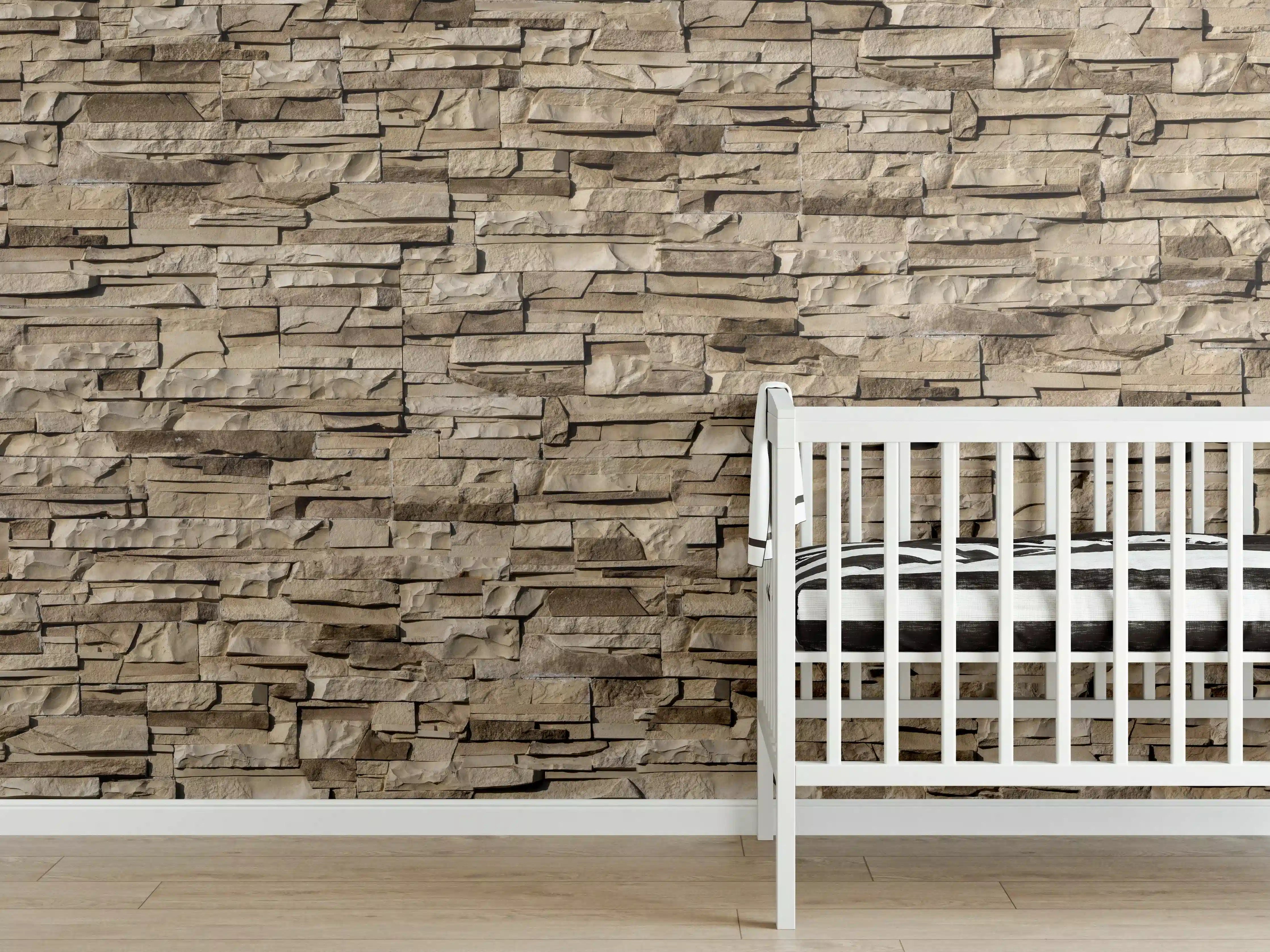 Babyzimmer Wandgestaltung - Nahtlose Textur von Klinkerfliesen - Dunkel