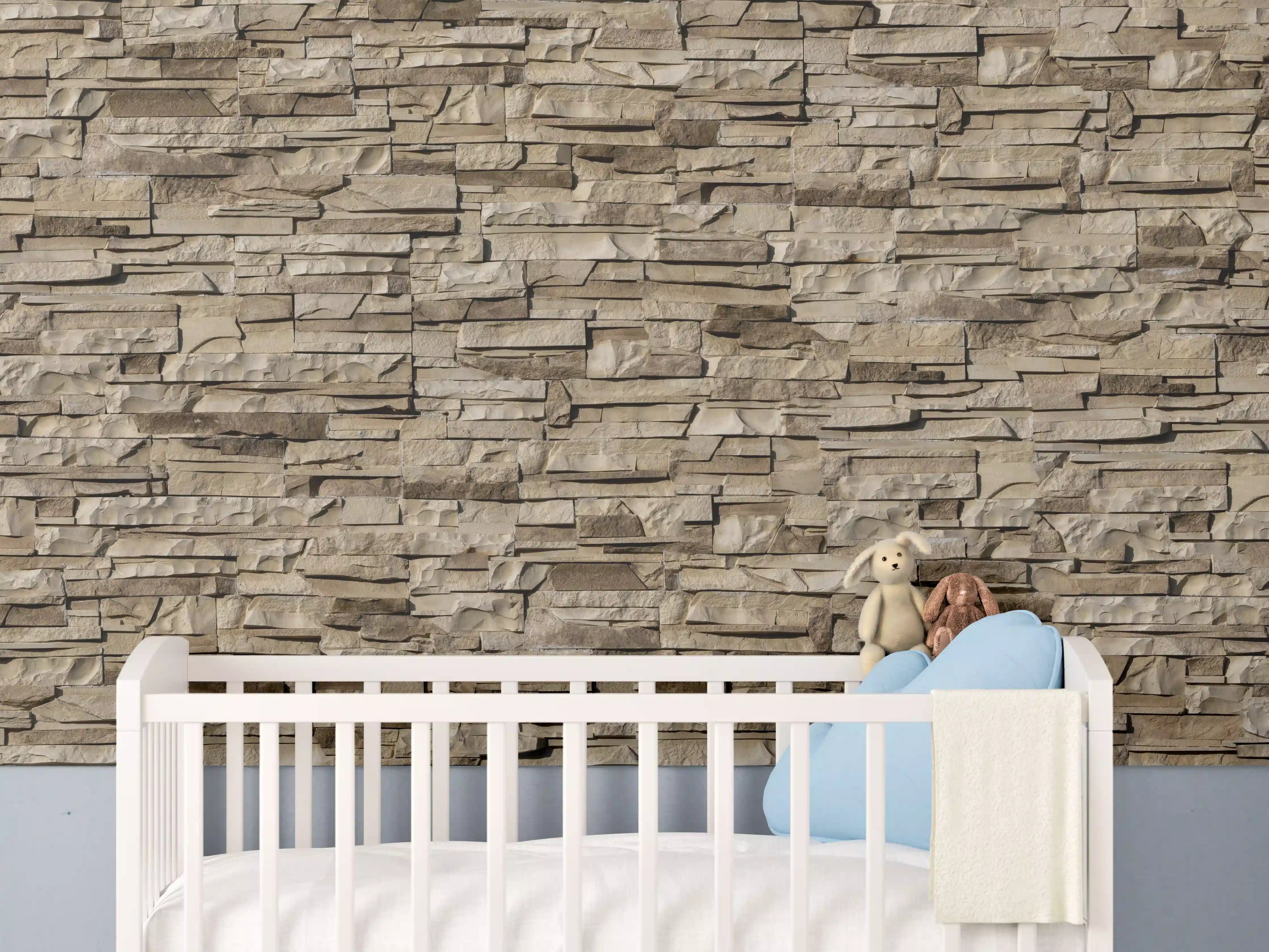 Babyzimmer Wandgestaltung - Nahtlose Textur von Klinkerfliesen - Dunkel