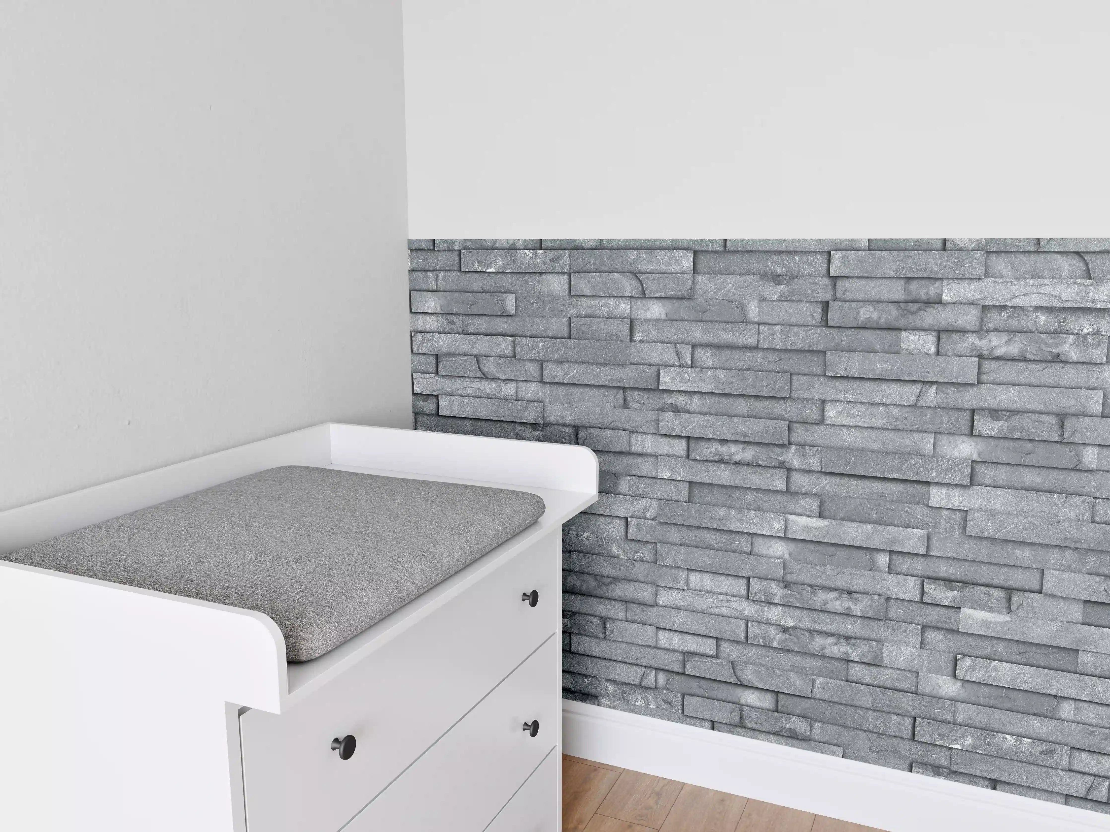 Babyzimmer Wandgestaltung - Nahtlose graue Schiefersteinwand Textur