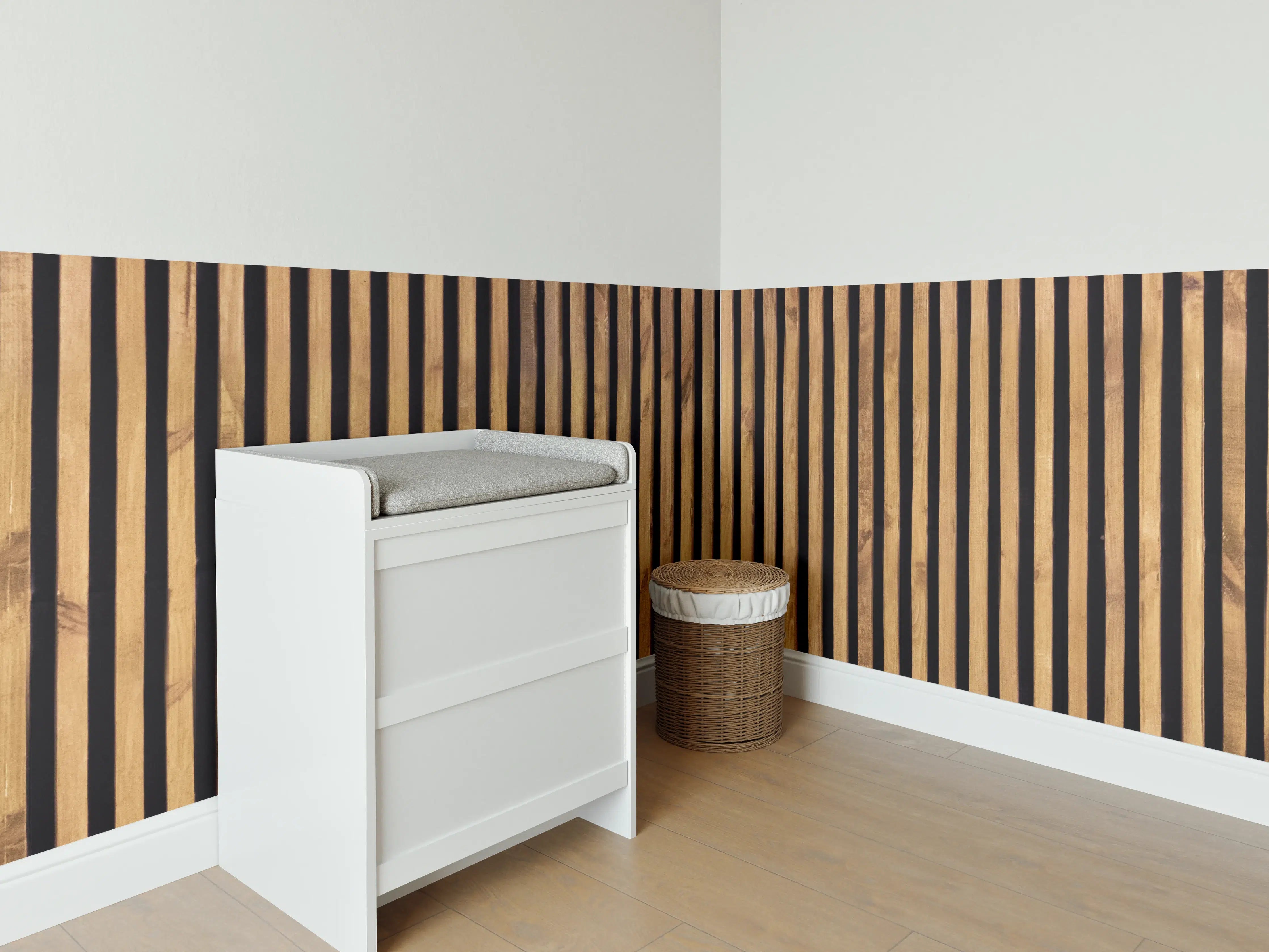 Babyzimmer Wandgestaltung - Nahtloses Muster aus Holzlatten