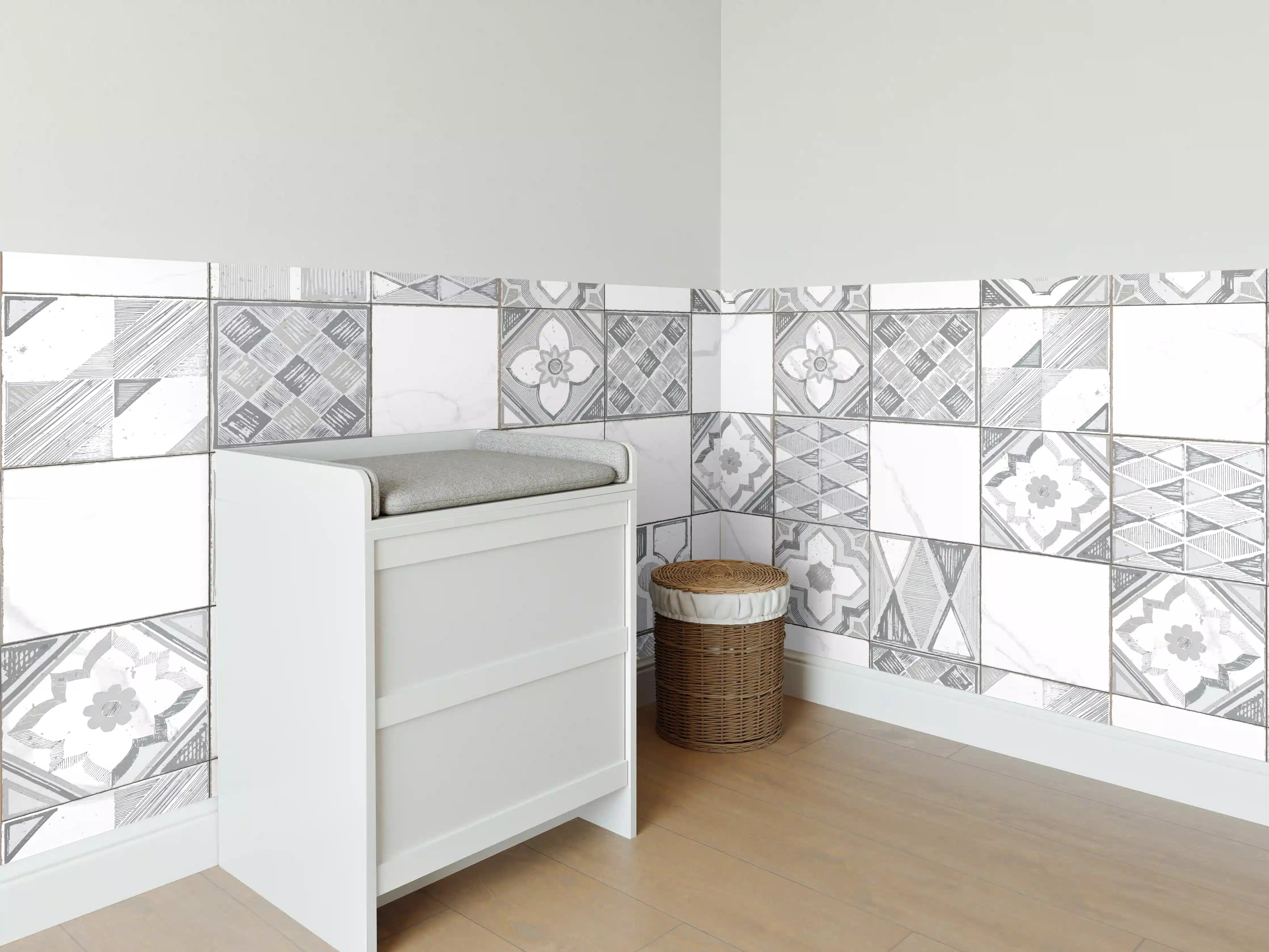 Babyzimmer Wandgestaltung - Nahtloses monochromes Muster