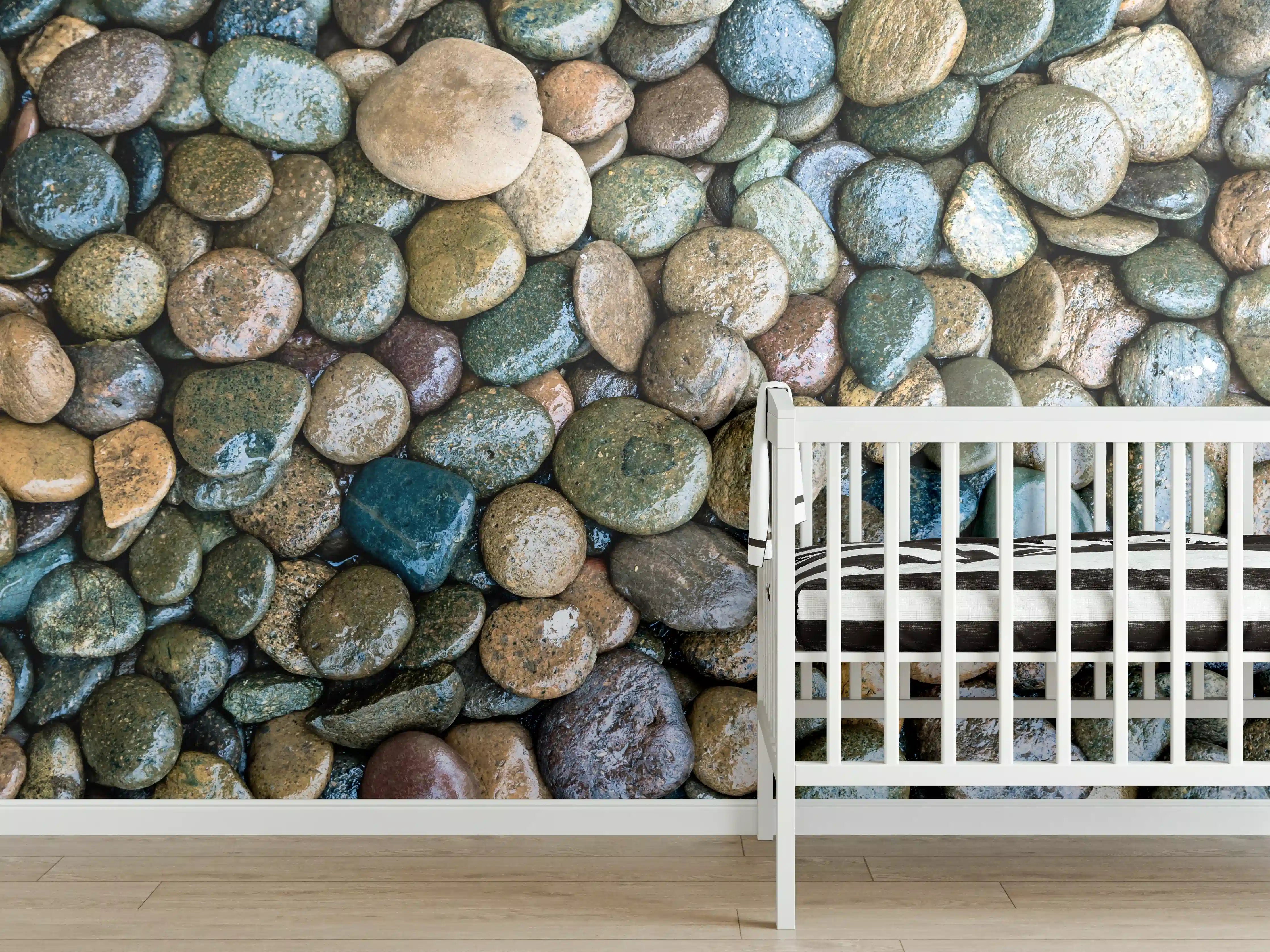 Babyzimmer Wandgestaltung - Nasse Steine