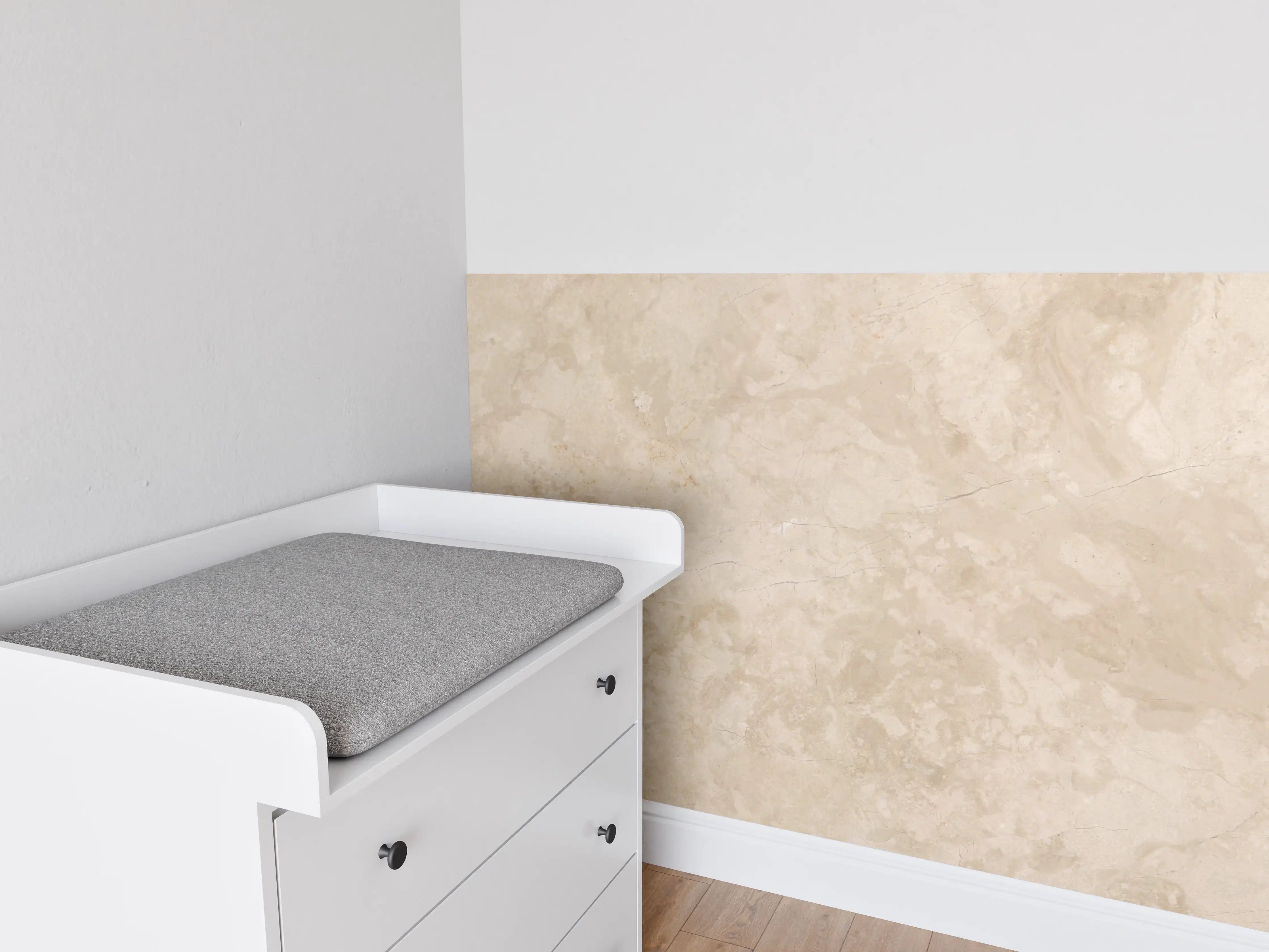 Babyzimmer Wandgestaltung - Natürliche Beige Marmor Textur