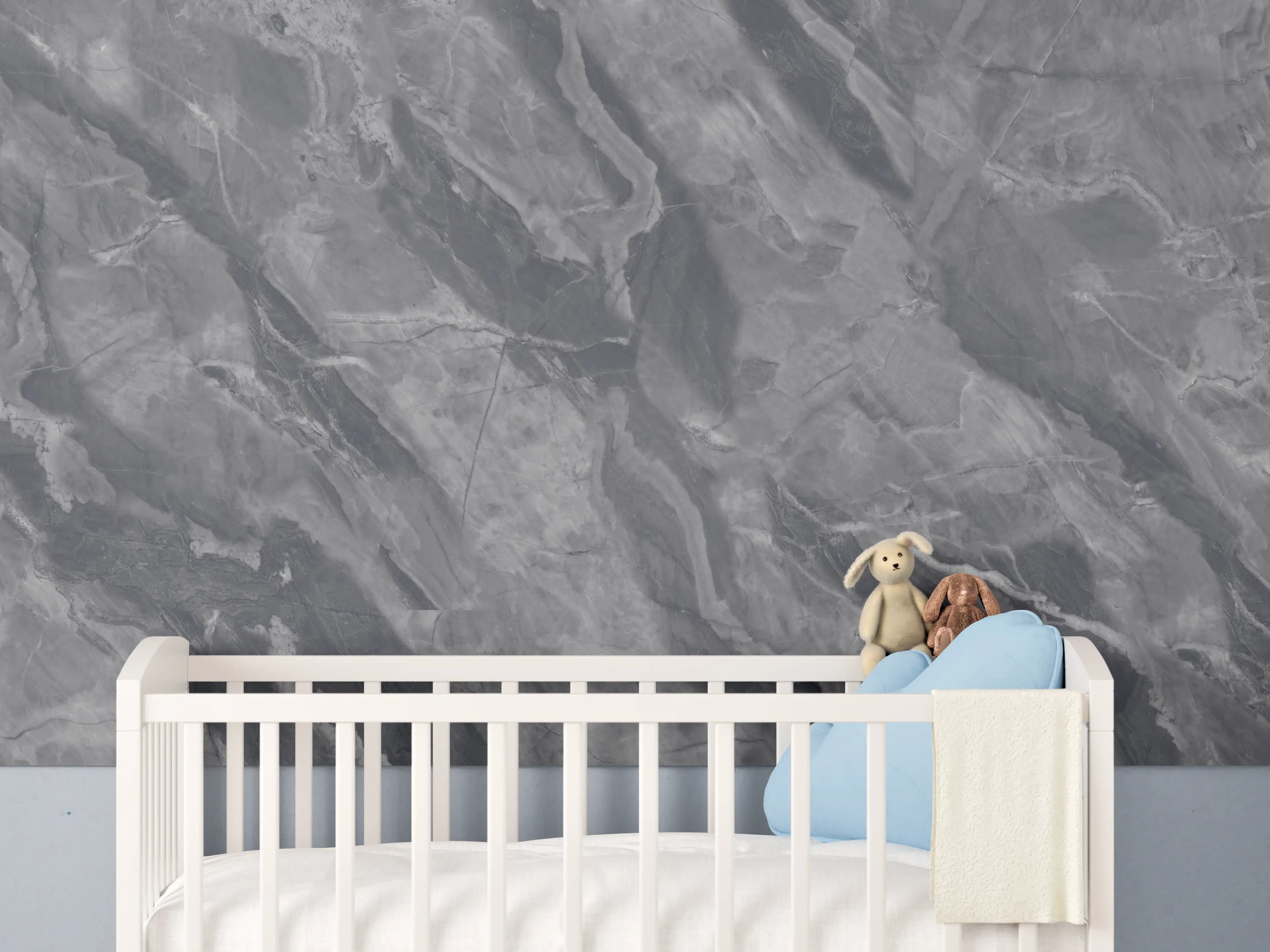 Babyzimmer Wandgestaltung - Natürliche Breccia-Marmorfliesen