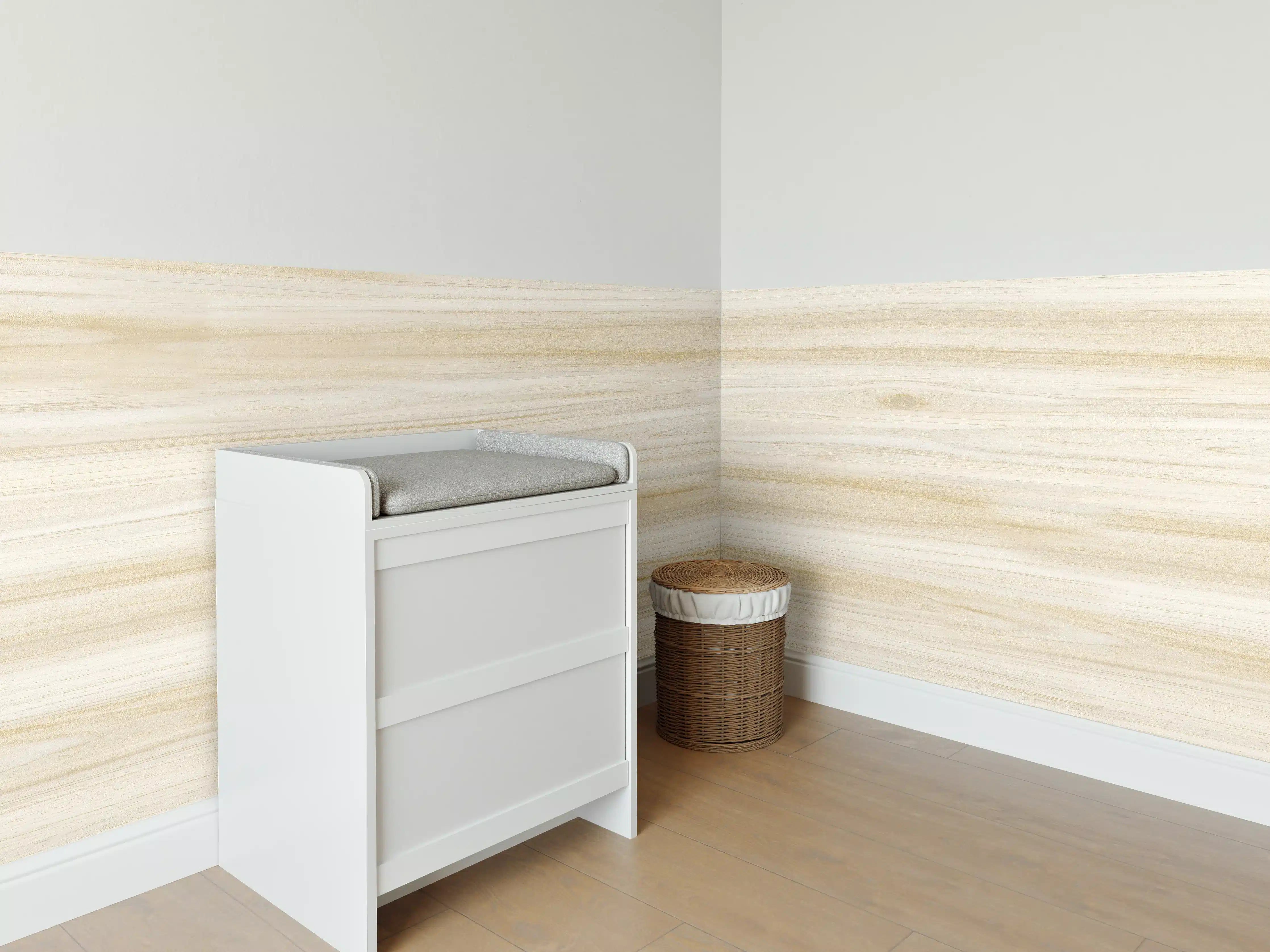 Babyzimmer Wandgestaltung - Natürliche Holztextur