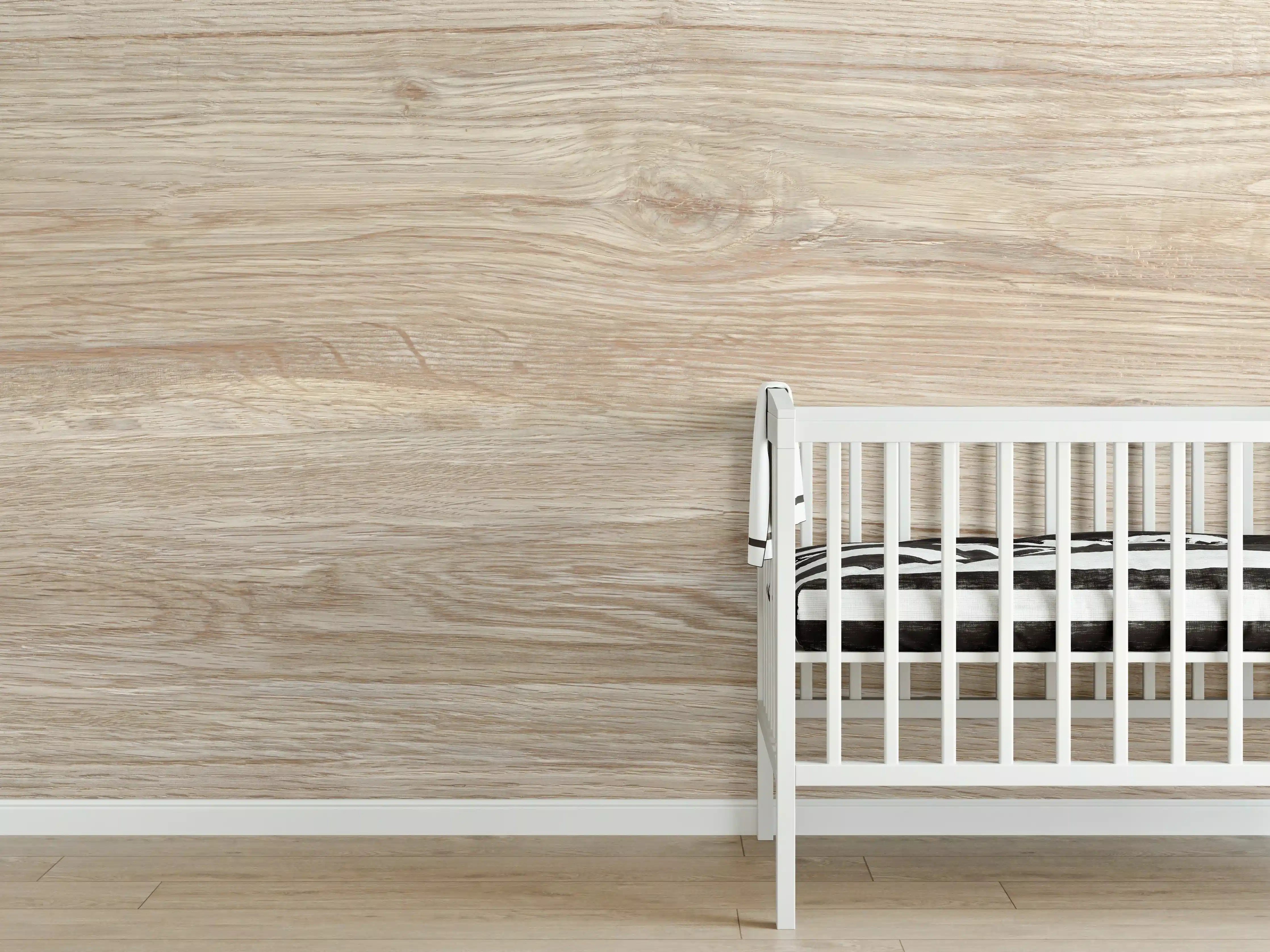 Babyzimmer Wandgestaltung - Natürliche Holztextur Hintergrund