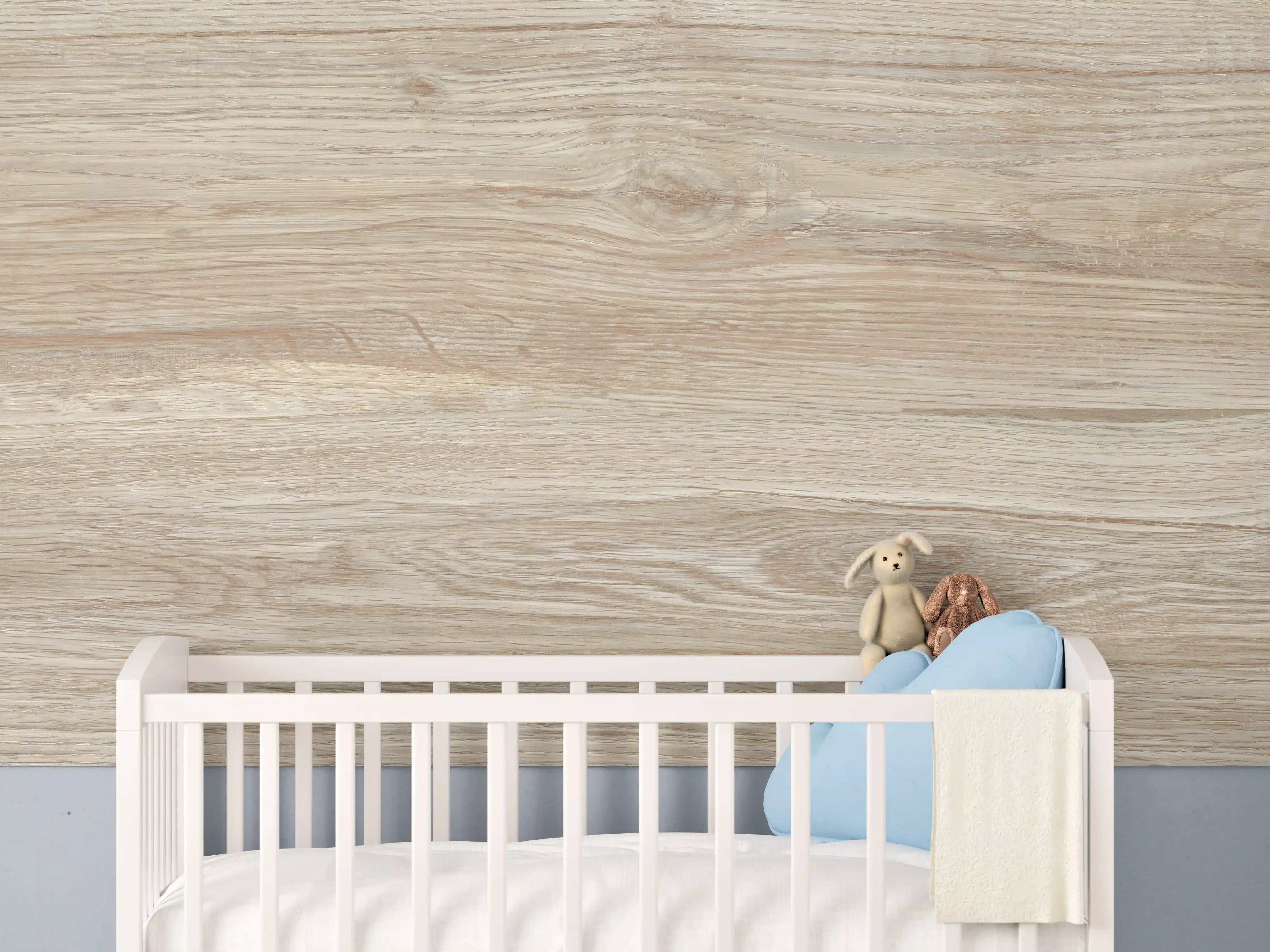 Babyzimmer Wandgestaltung - Natürliche Holztextur Hintergrund