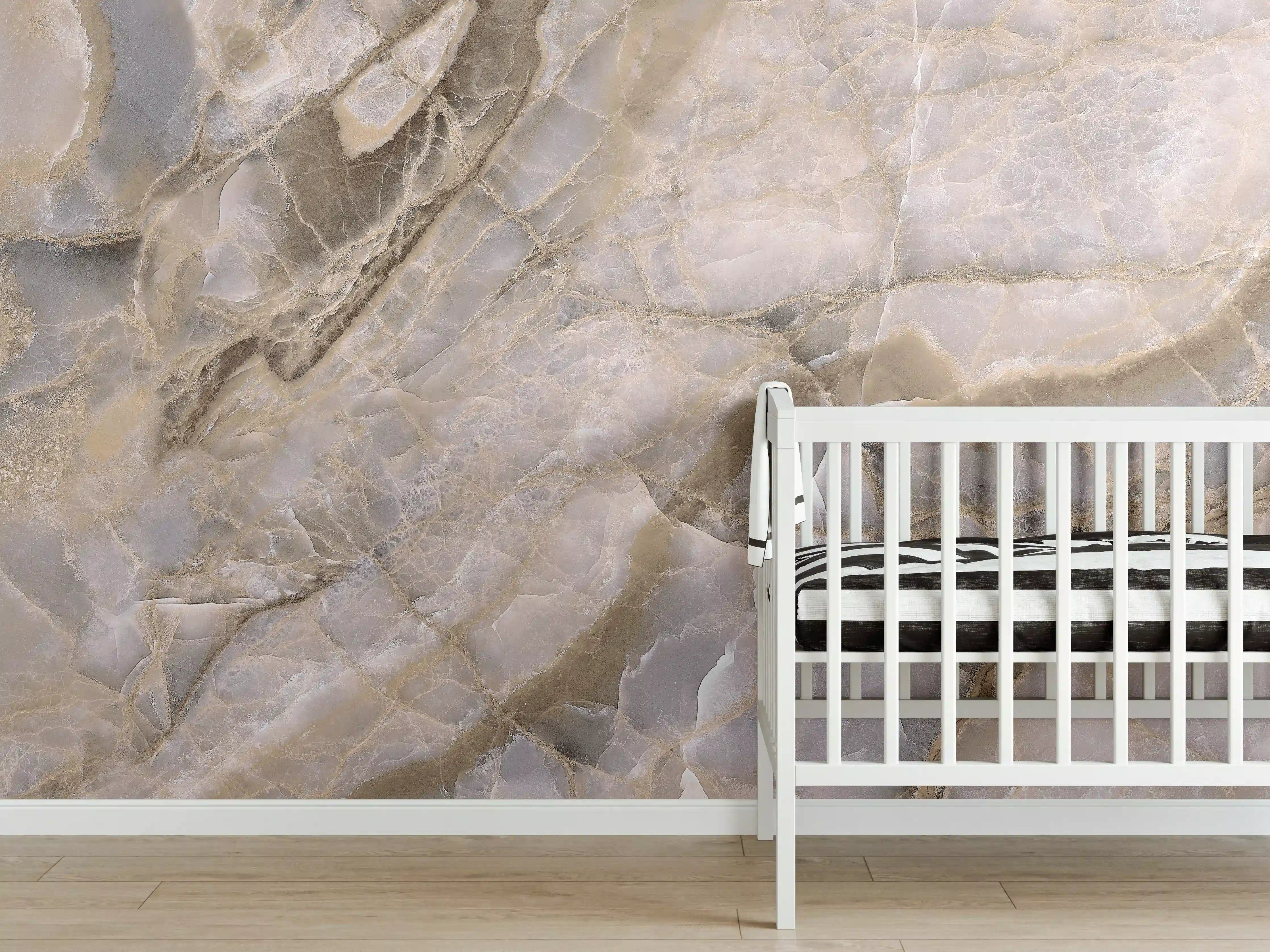 Babyzimmer Wandgestaltung - Natürliche graue Onyx Oberfläche